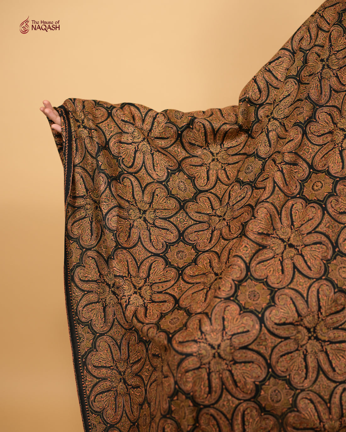 Obsidian Veil Jamawar Woolen Shawl