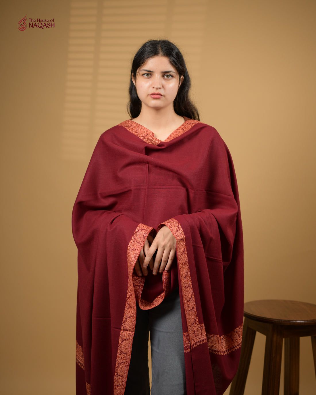 Autumn Blaze Woolen Shawl