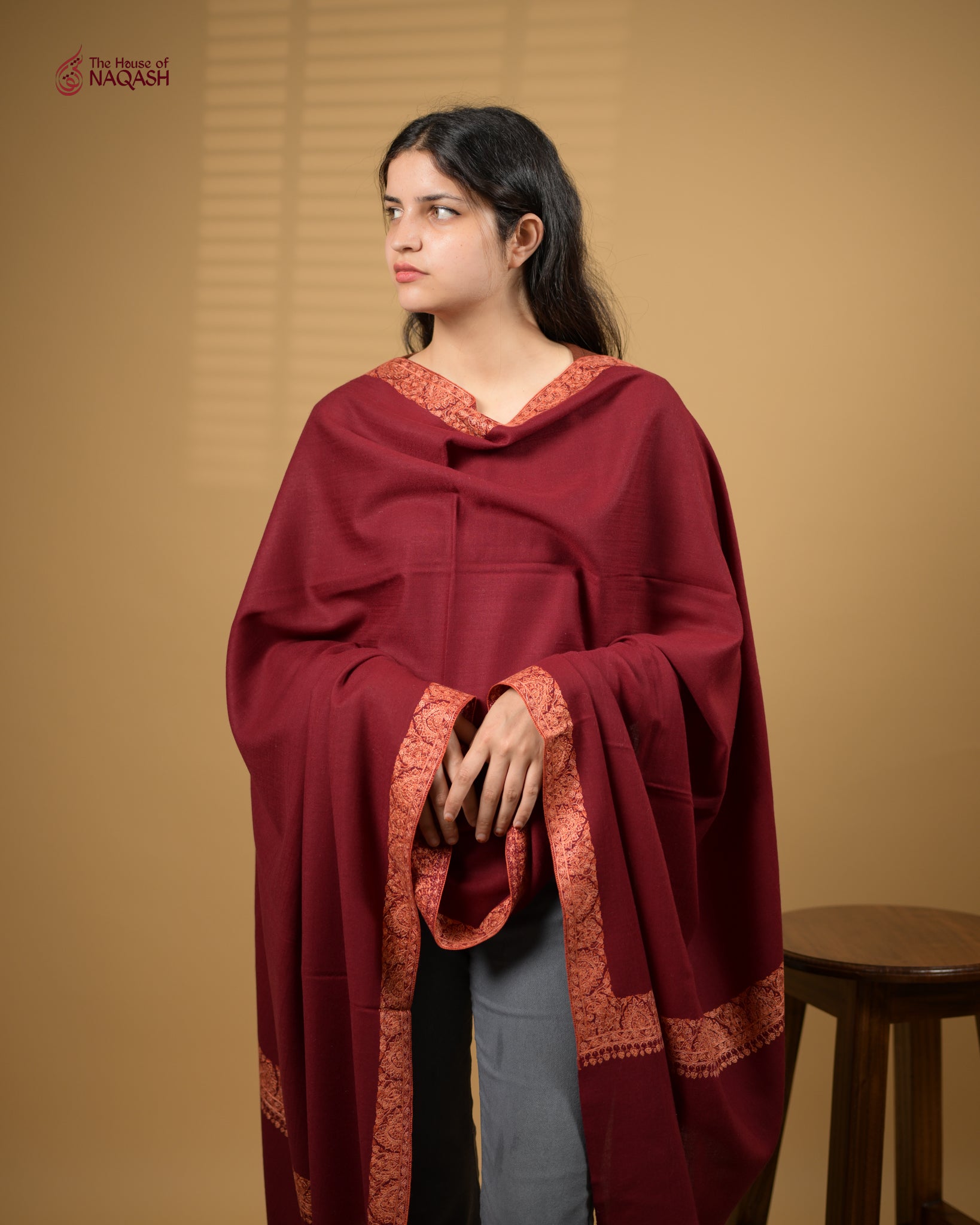 Autumn Blaze Woolen Shawl