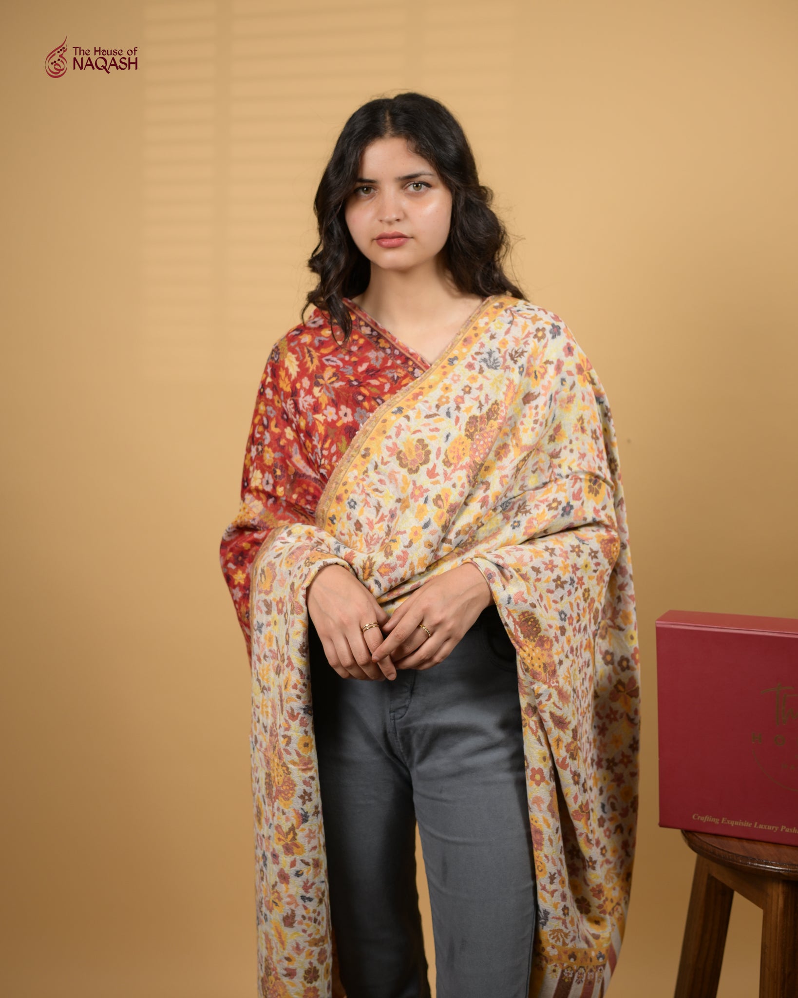 Crimson Sun Reversible Shawl