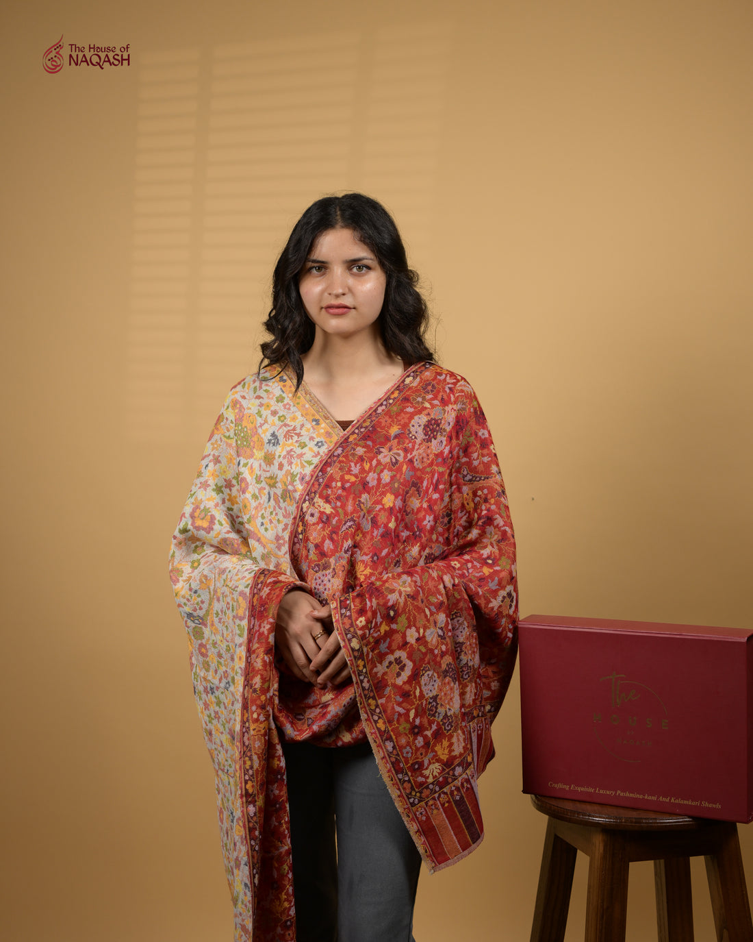 Scarlet Ember Reversible Shawl