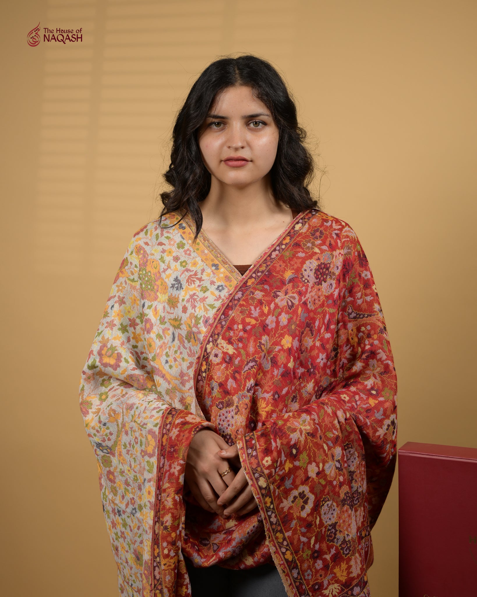 Scarlet Ember Reversible Shawl