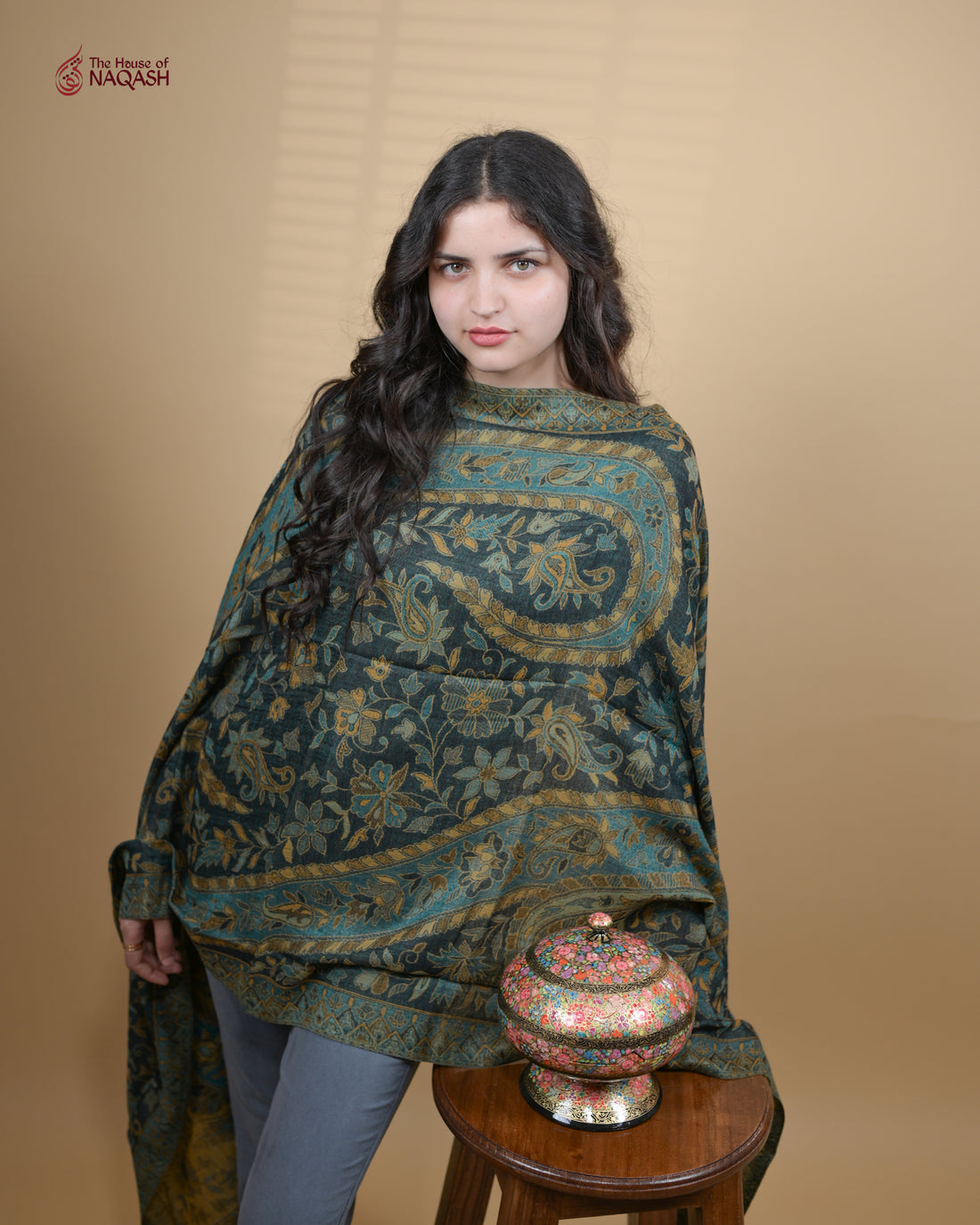 Verdant Weave Jamawar Stole