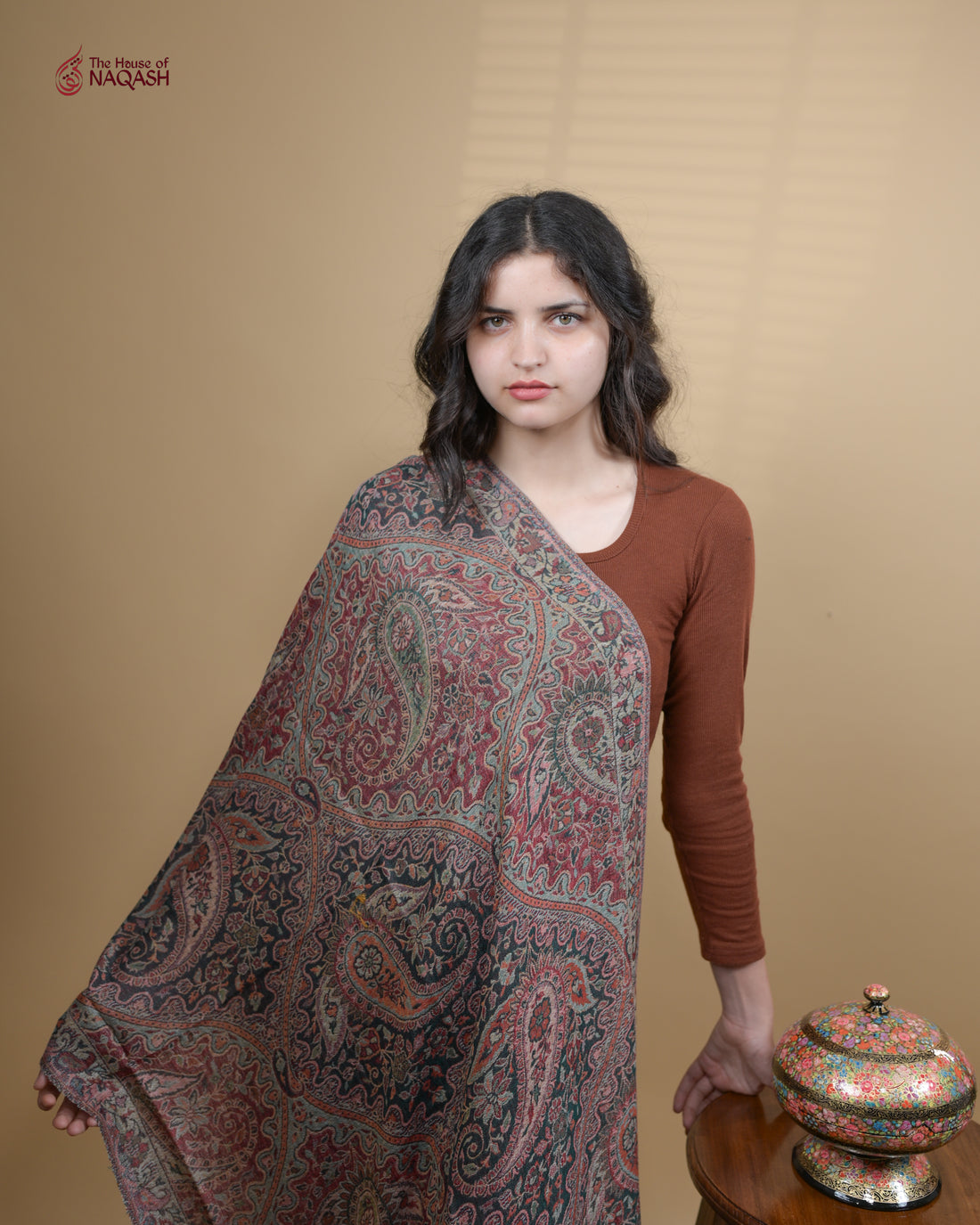 Crimson Weave Jamawar Stole