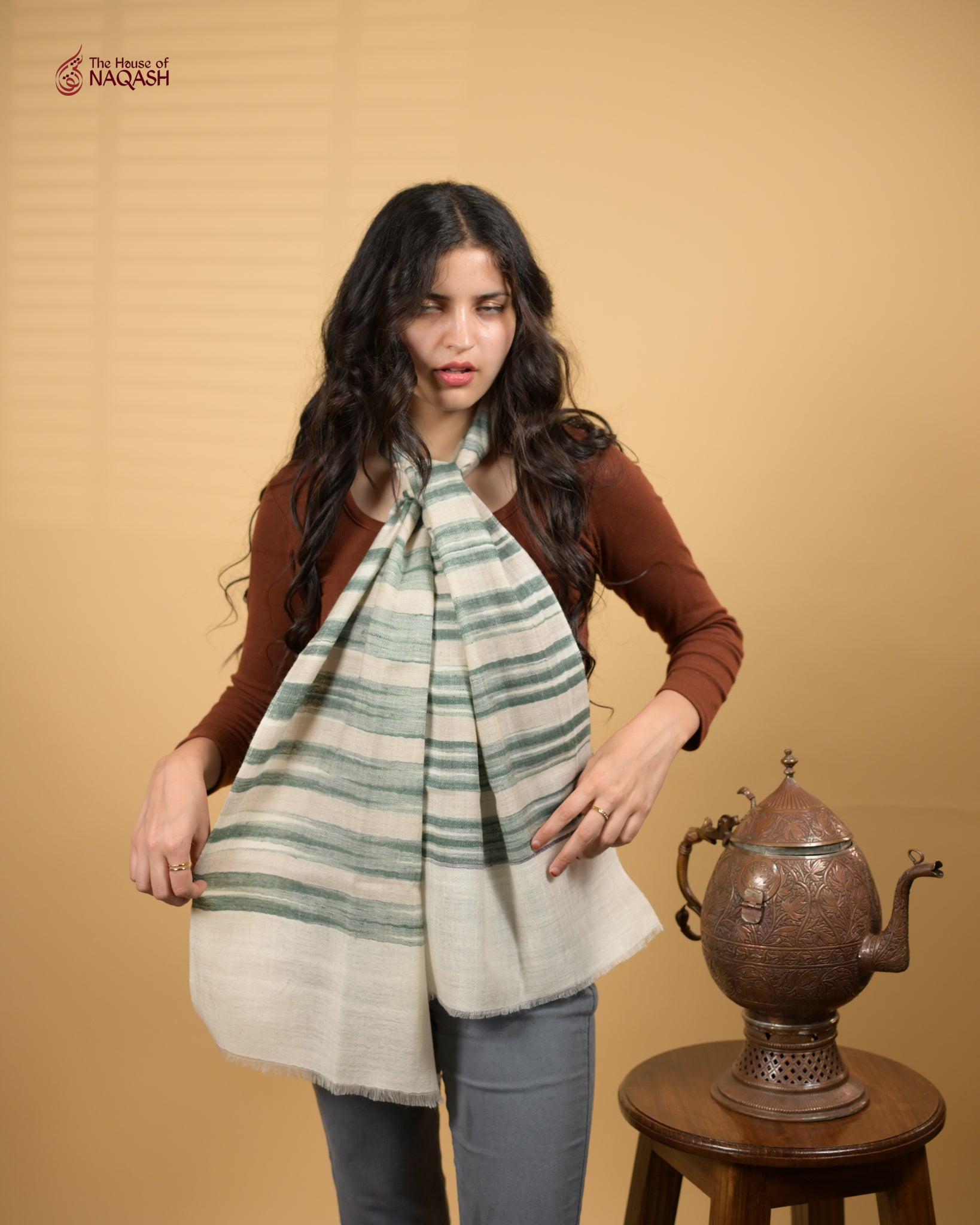 Verdant Stripes Luxe Muffler