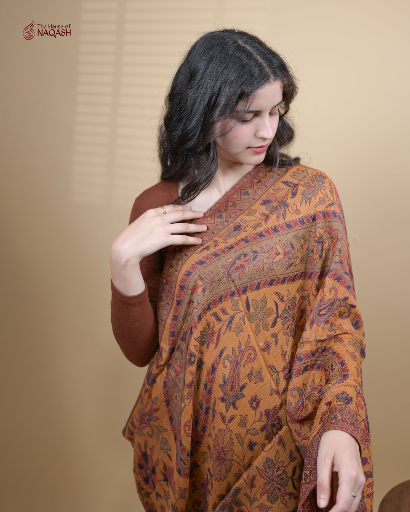 Sunlit Amber Weave Stole