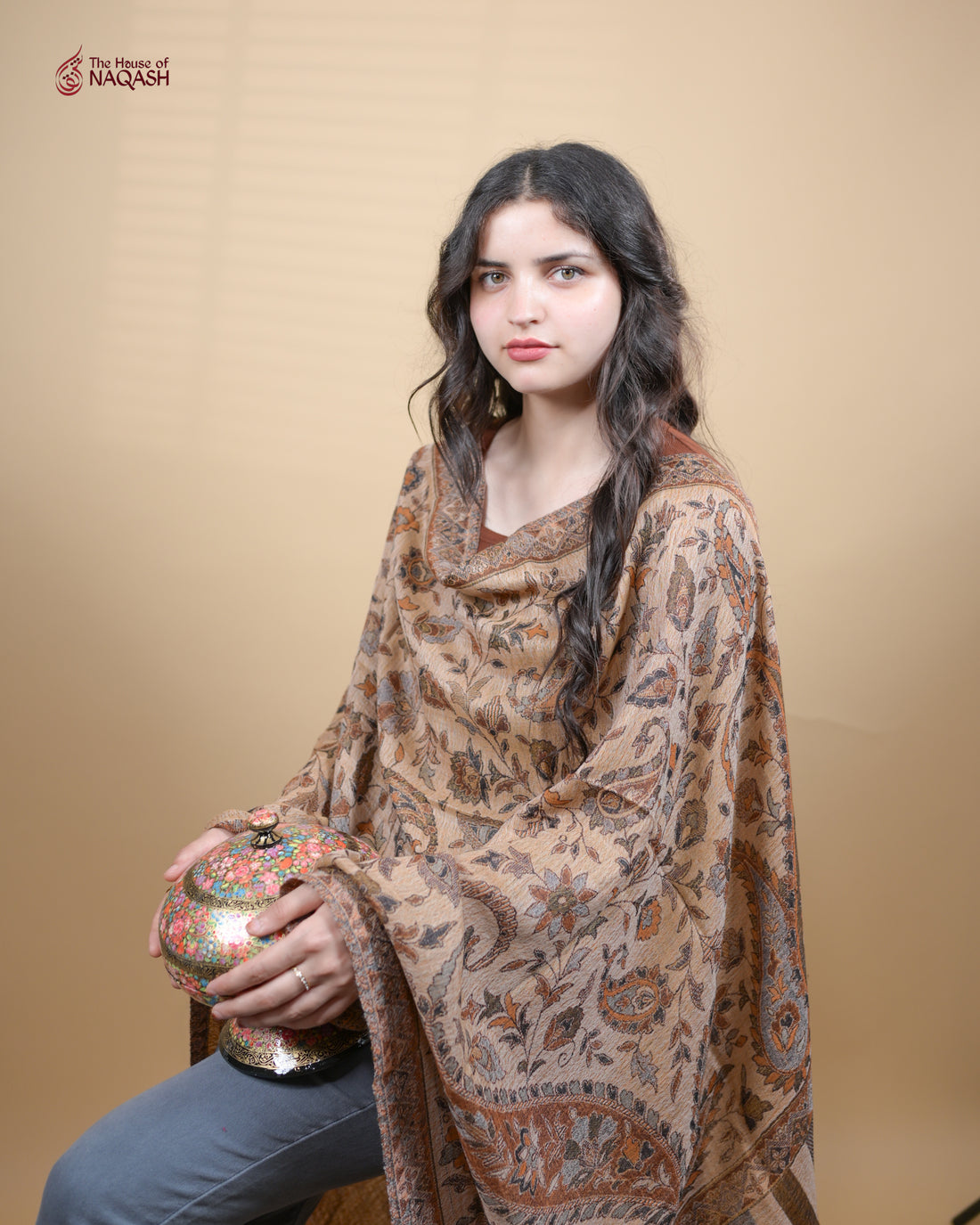 Soft Beige Weave Stole