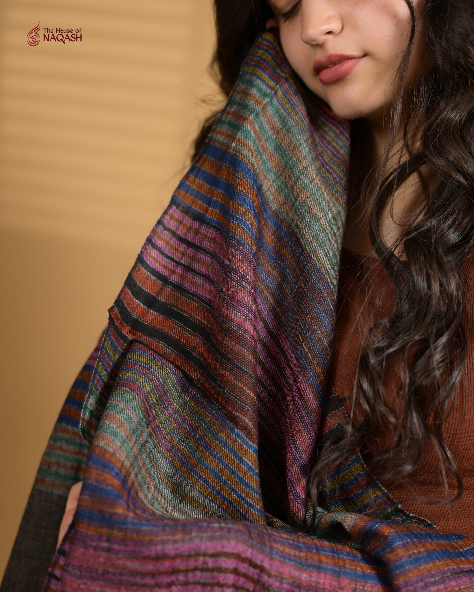 Grey Multi-Striped Wrap