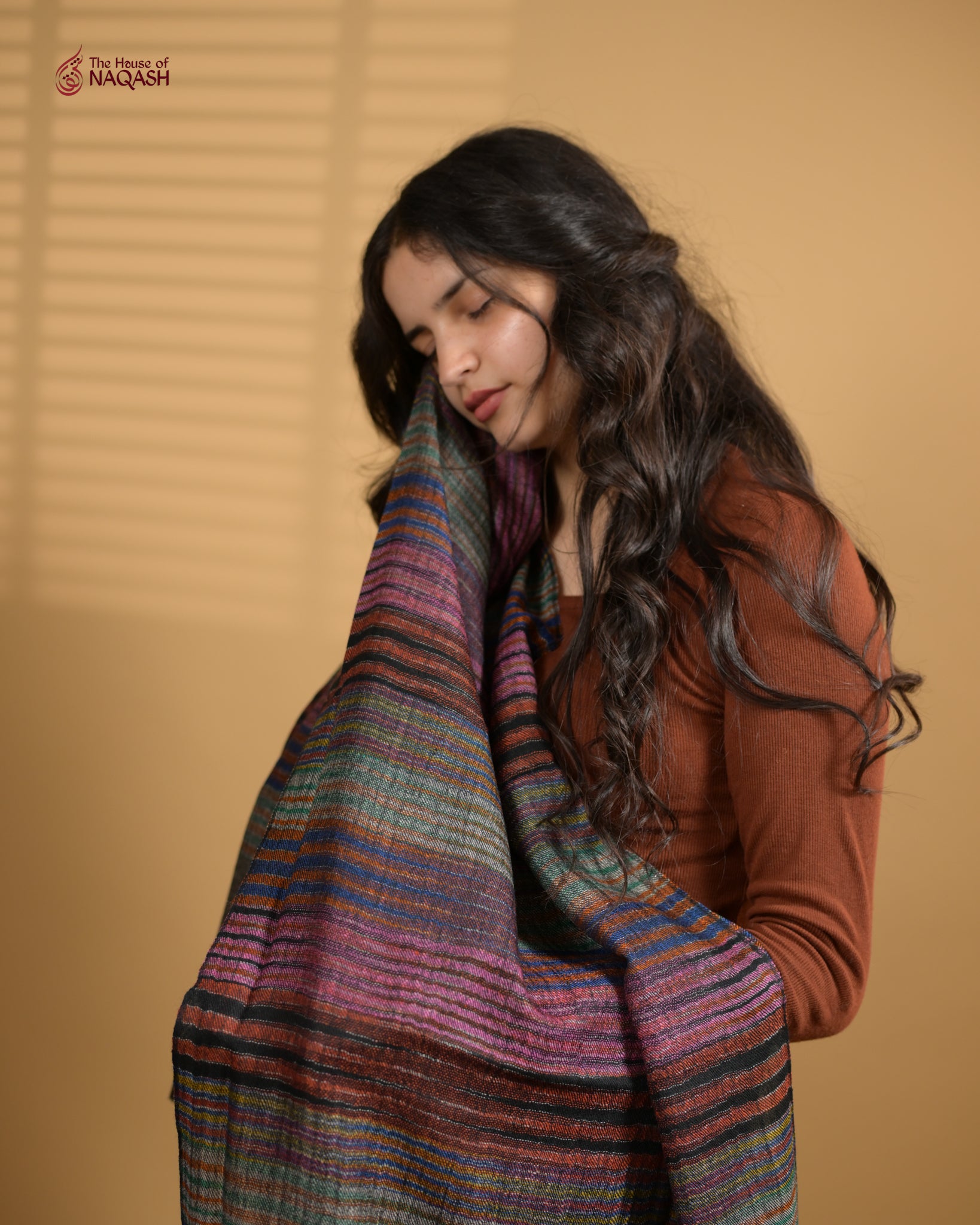 Grey Multi-Striped Wrap