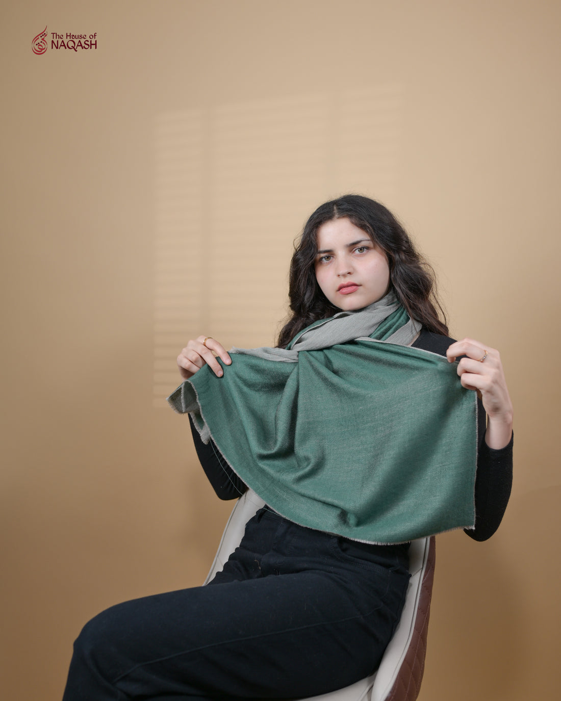 Reversible Greenwood & Graphite Stole