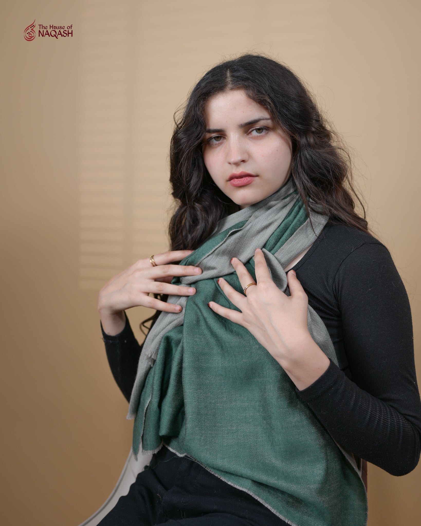 Reversible Greenwood & Graphite Stole