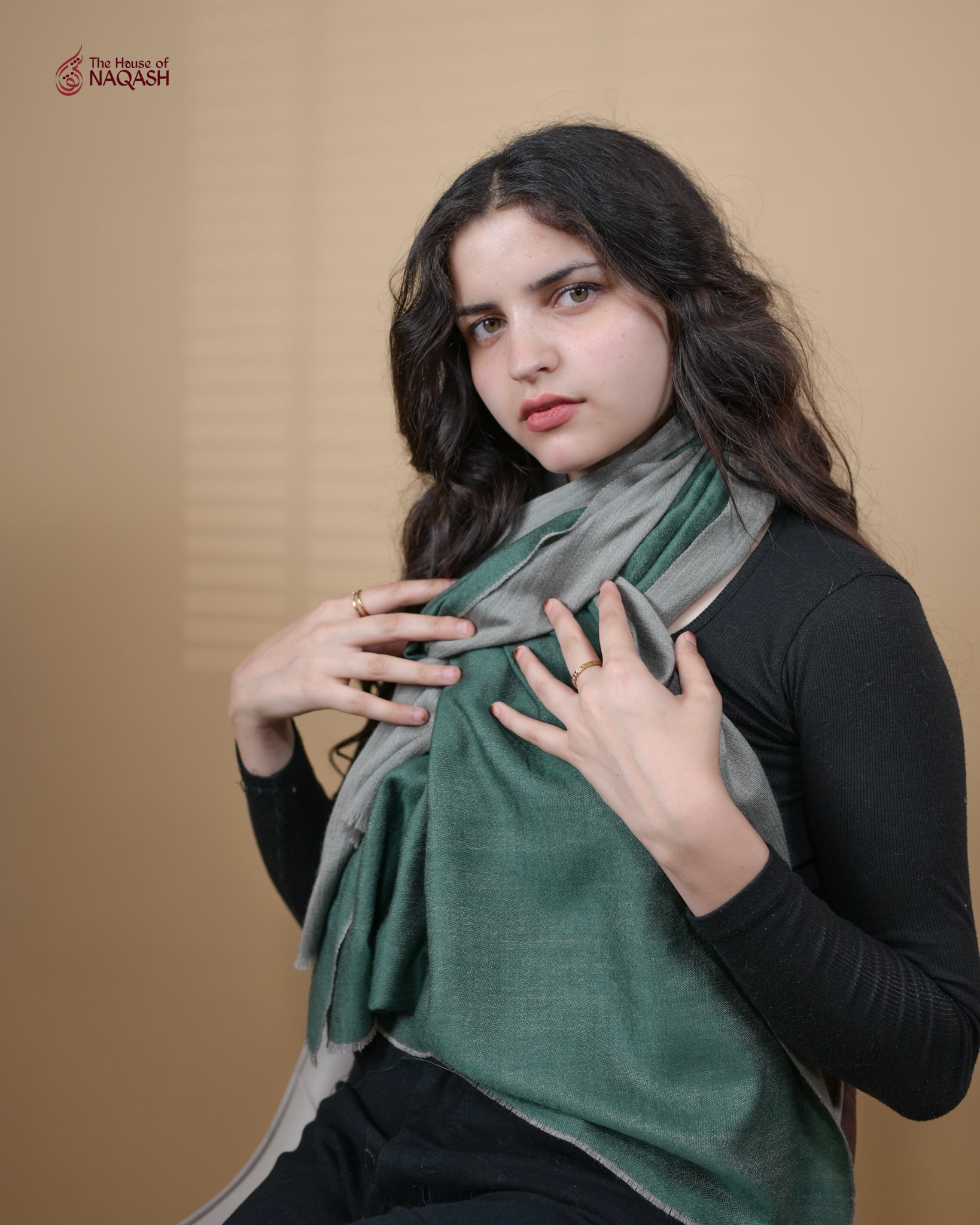 Reversible Greenwood & Graphite Stole