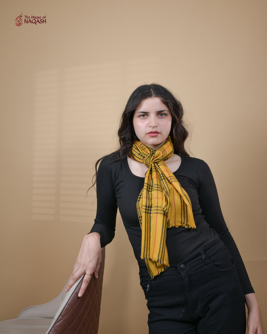 Mustard Checkmate Scarf