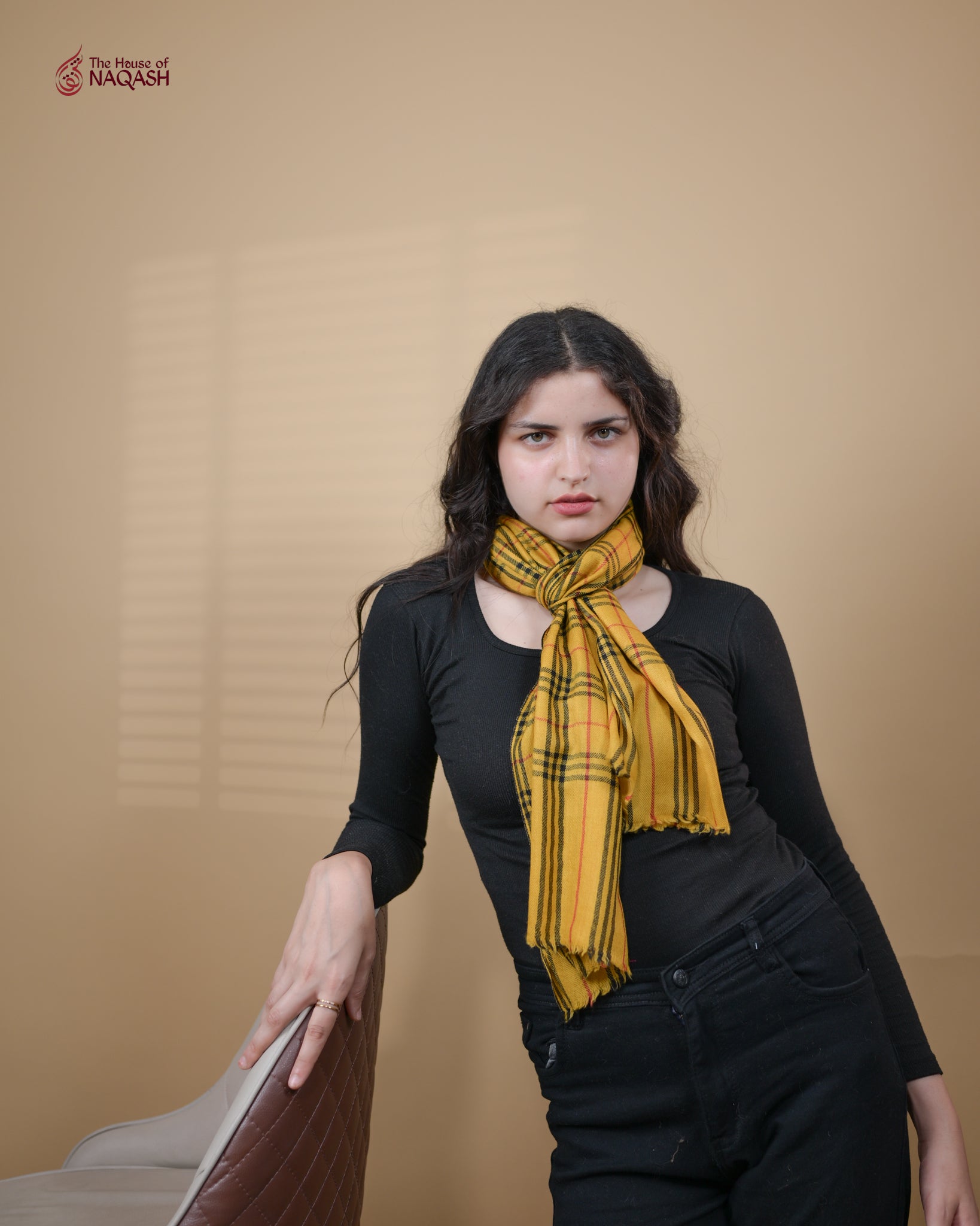 Mustard Checkmate Scarf