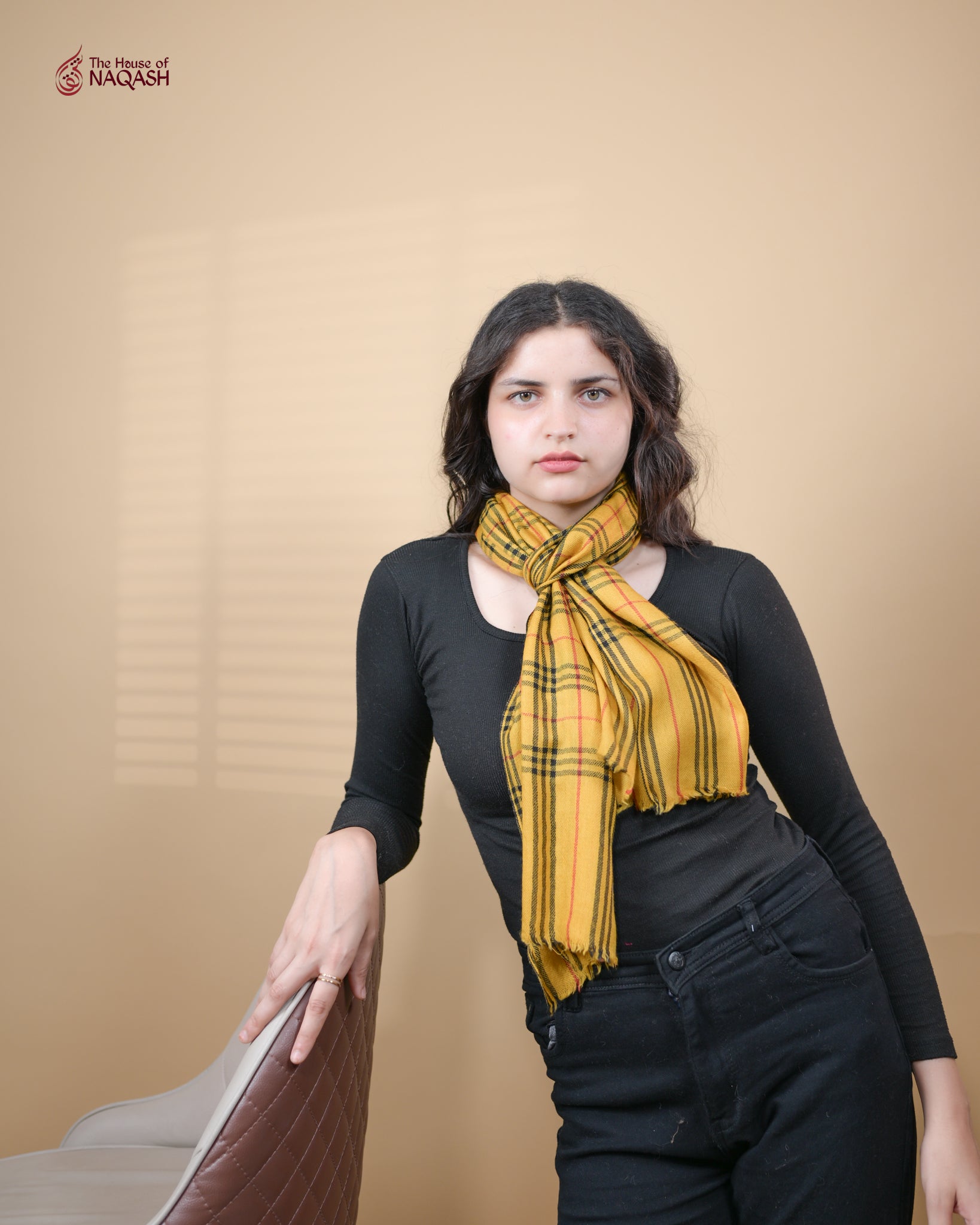 Mustard Checkmate Scarf