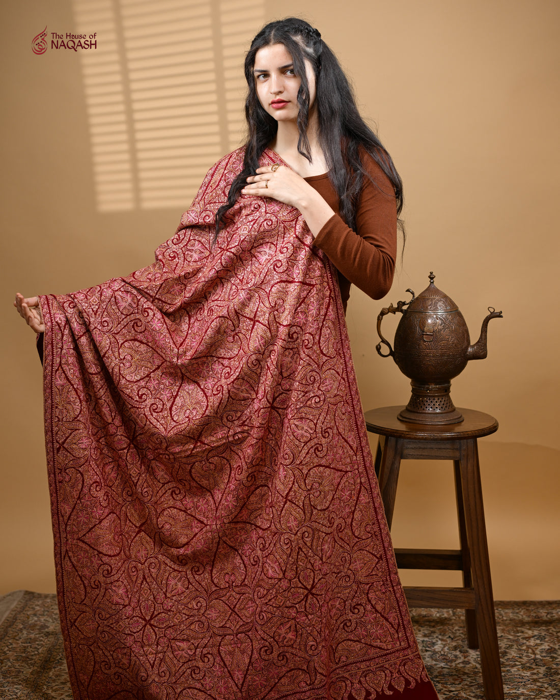 Deep Scarlet GI Pashmina Shawl