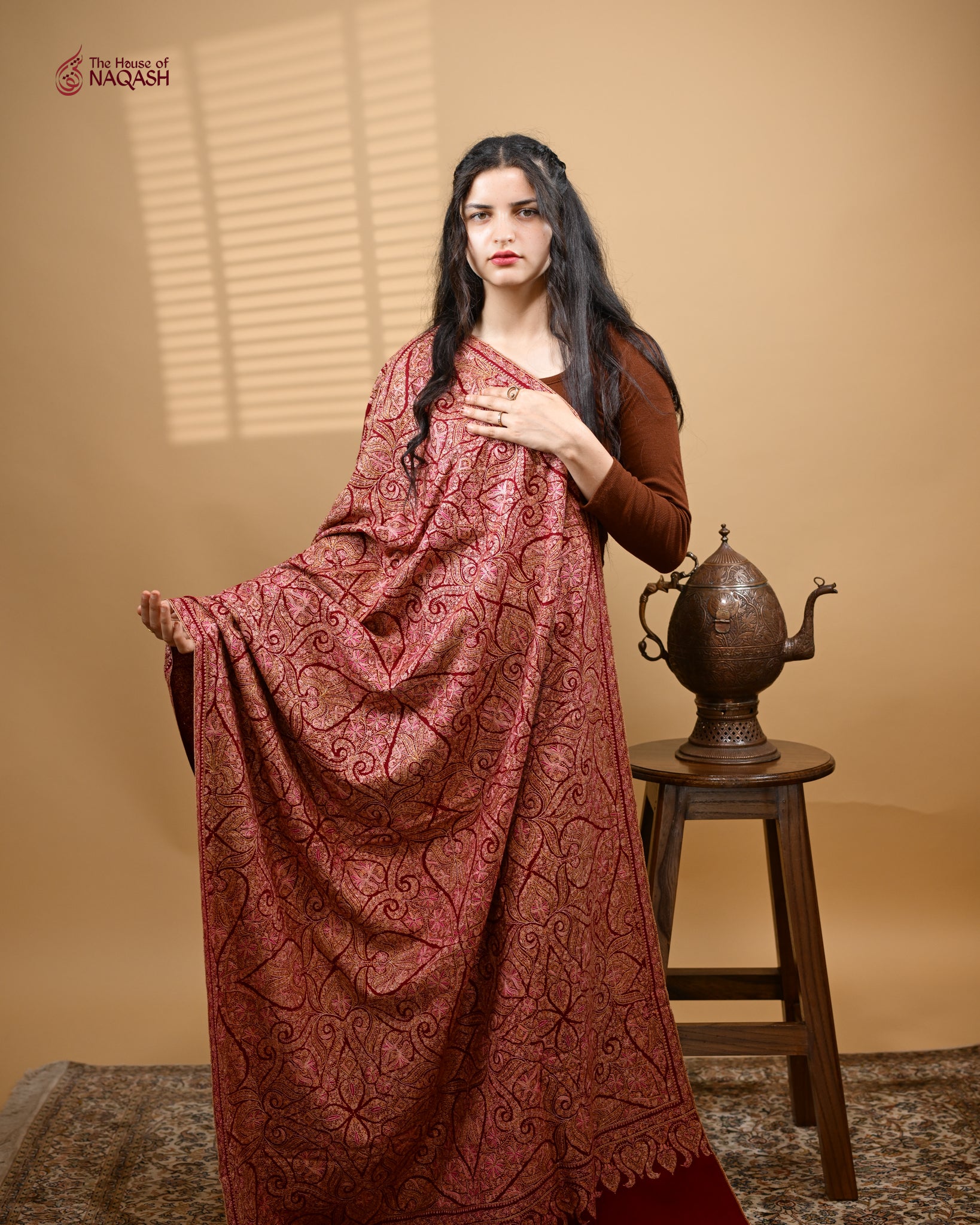 Deep Scarlet GI Pashmina Shawl