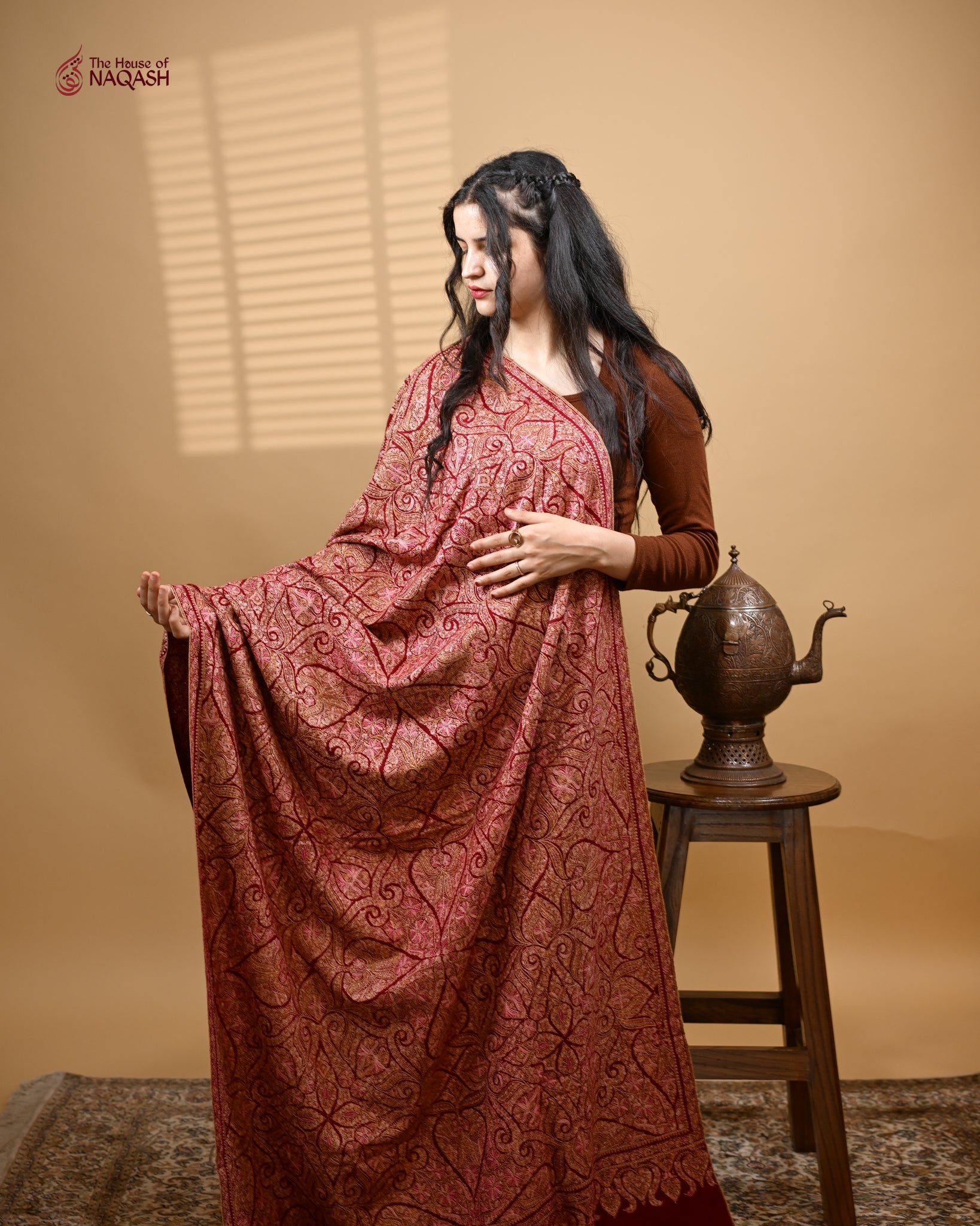 Deep Scarlet GI Pashmina Shawl