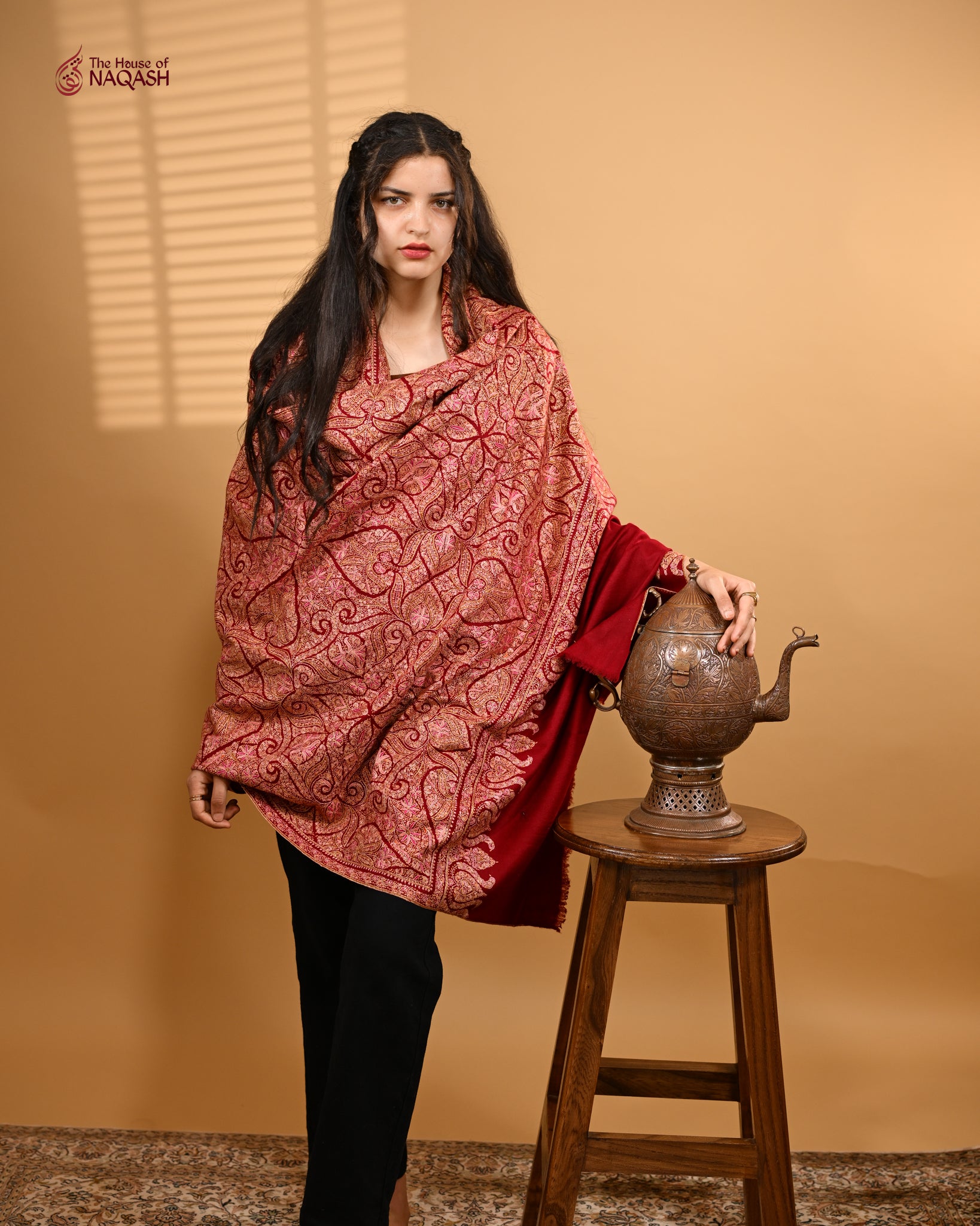 Deep Scarlet GI Pashmina Shawl