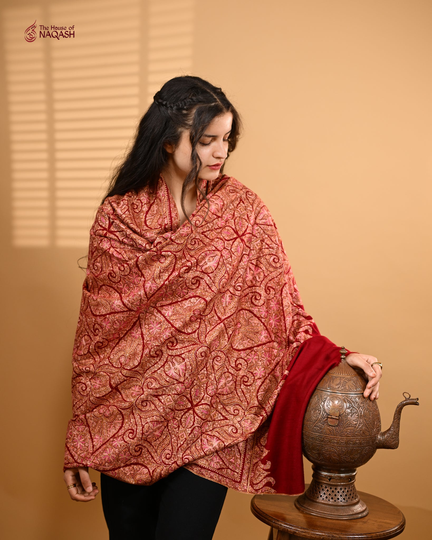 Deep Scarlet GI Pashmina Shawl