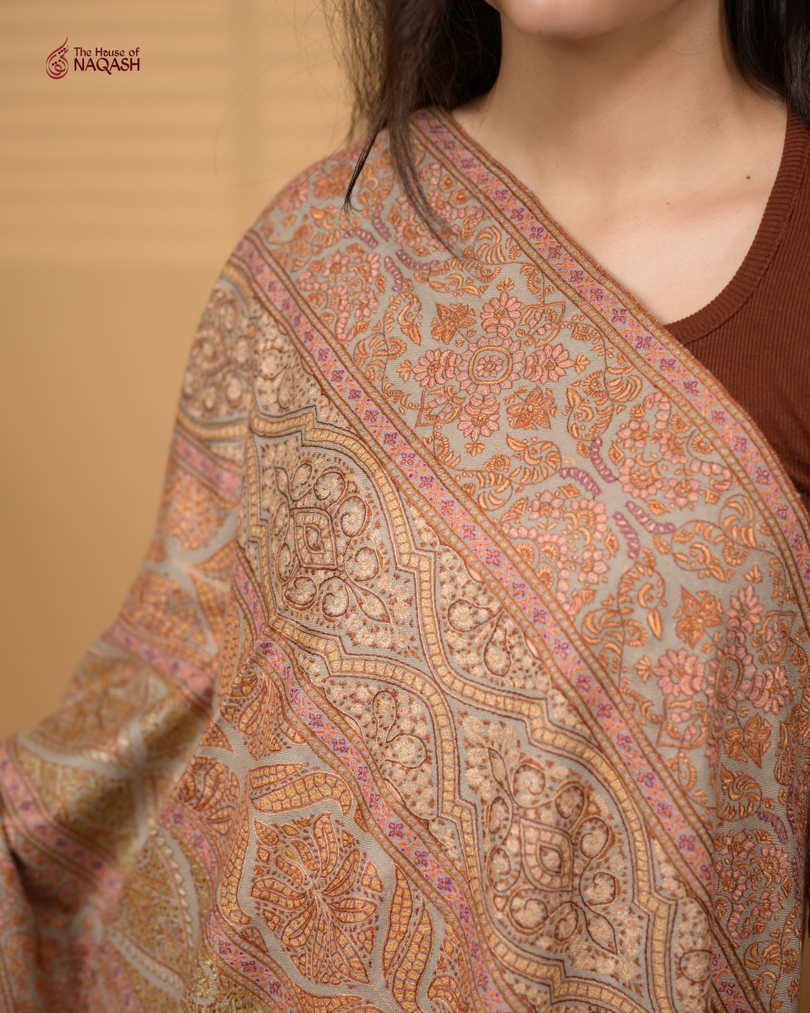 Moonlit Gray GI Pashmina Shawl