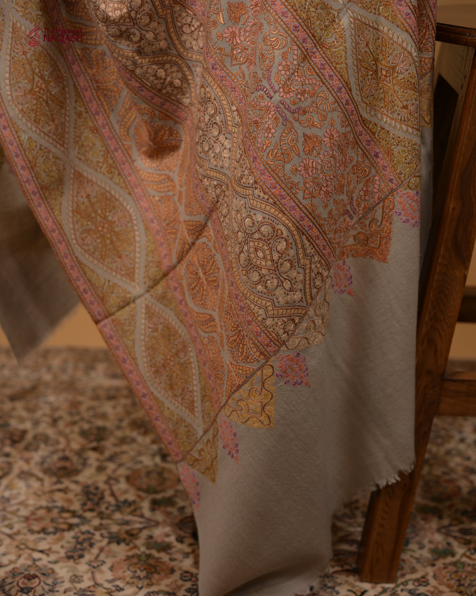Moonlit Gray GI Pashmina Shawl