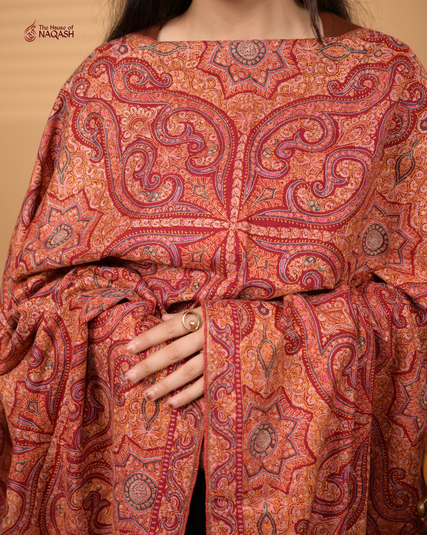 Raspberry Wine Delight GI Pashmina Shawl