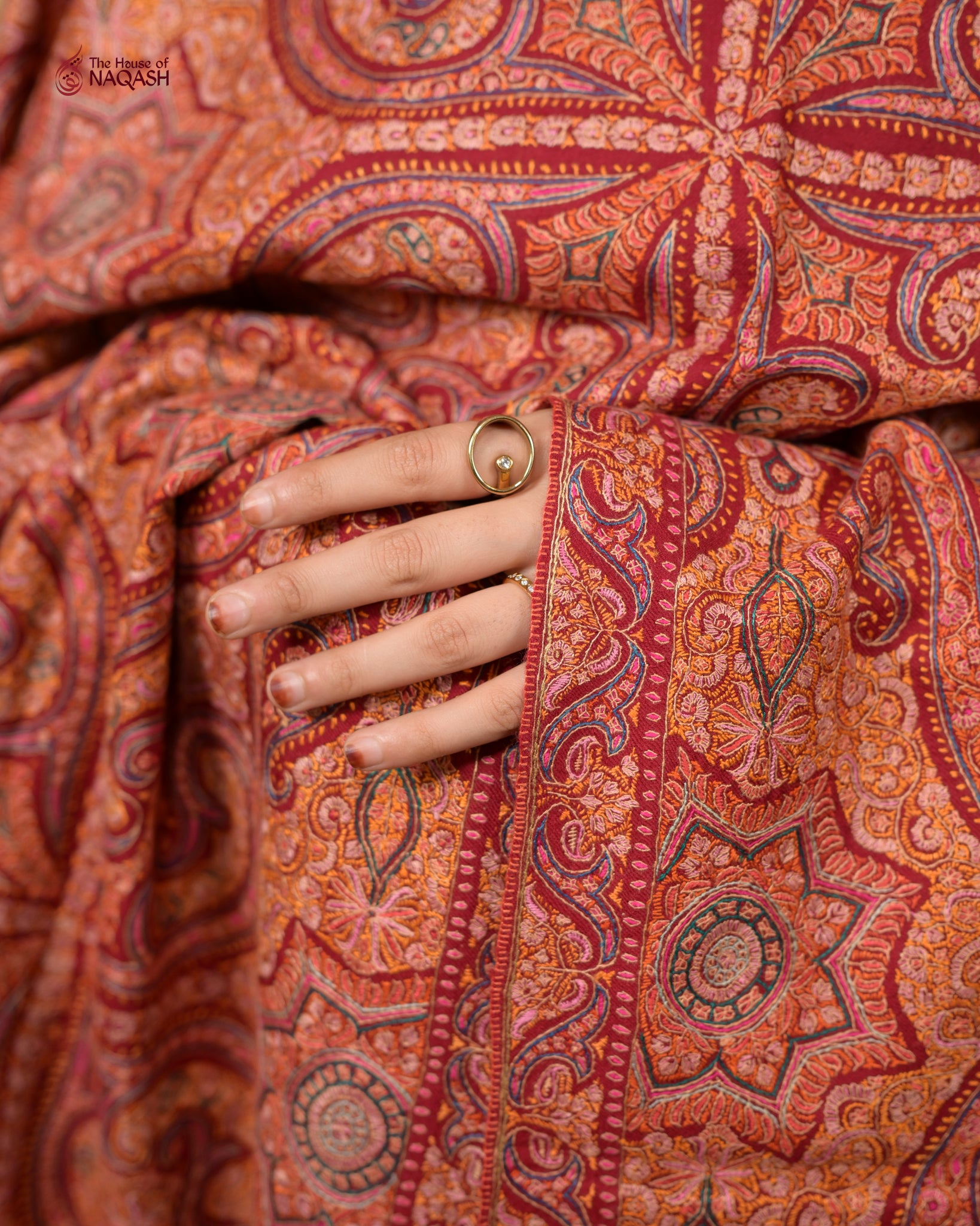 Raspberry Wine Delight GI Pashmina Shawl