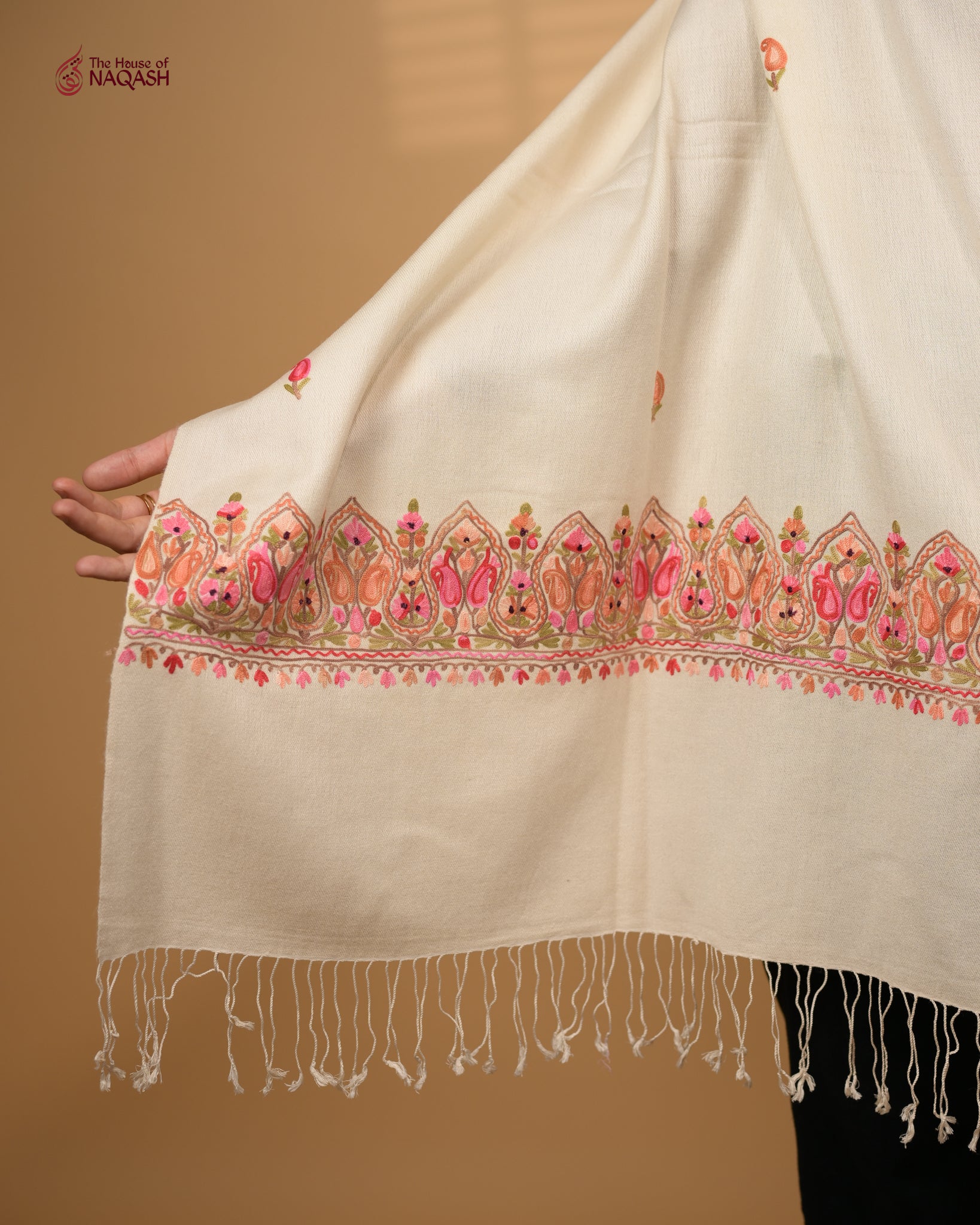 Ivory Meher Aari Stole