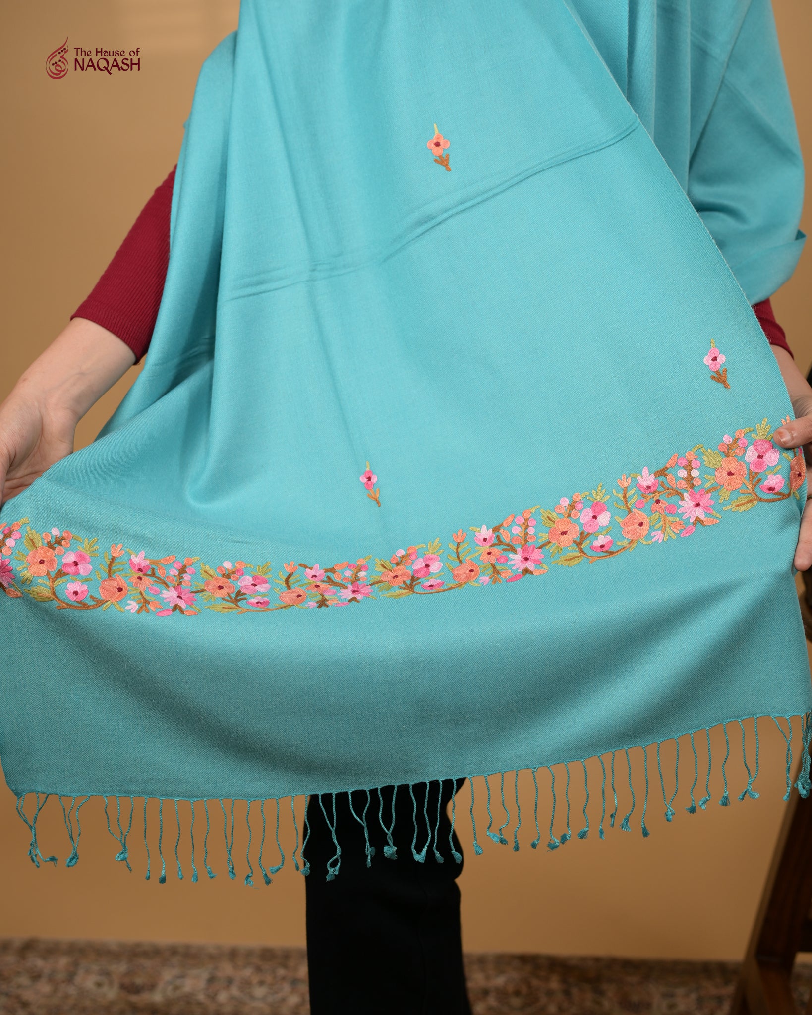 Light Blue Aakash Aari Stole
