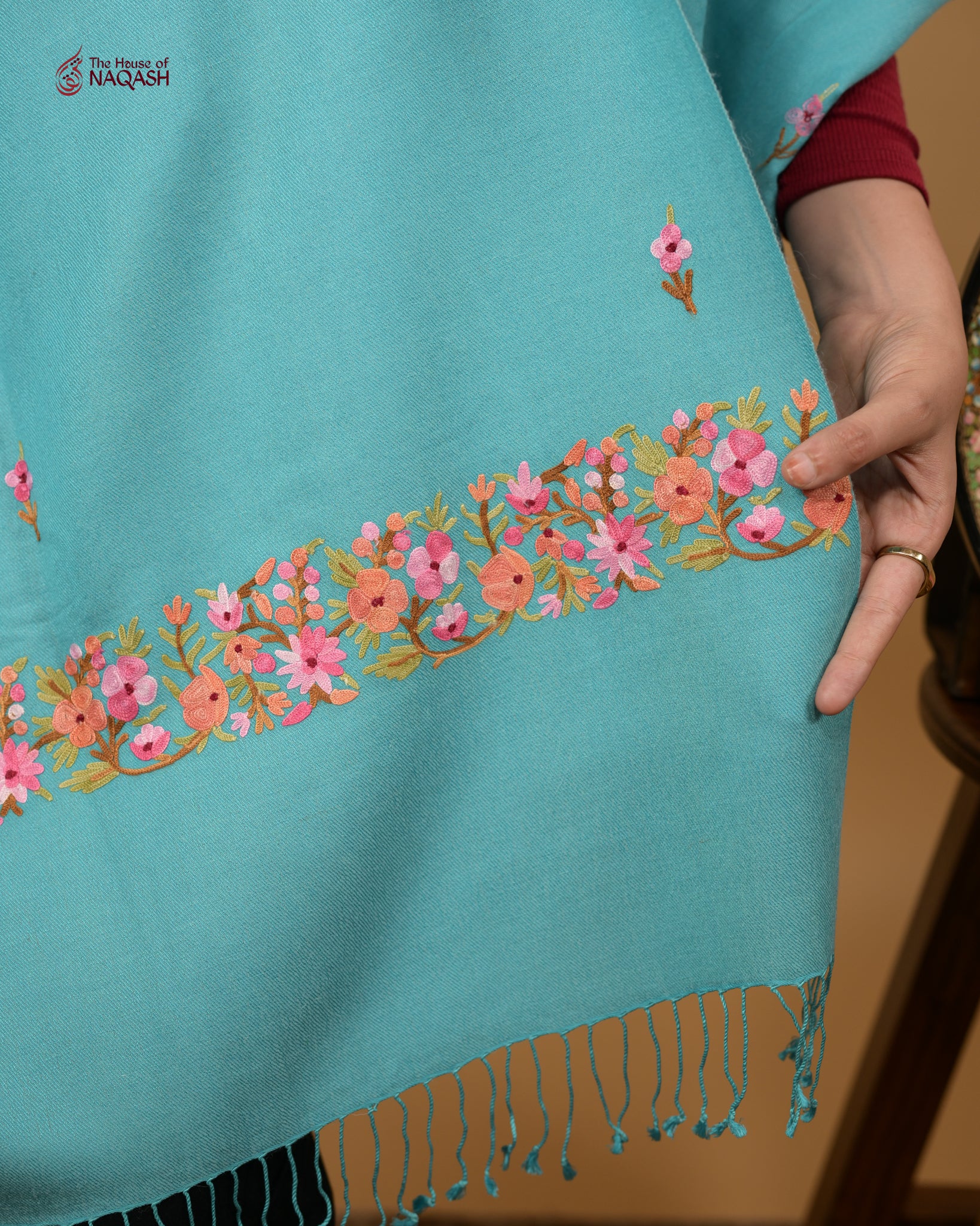 Light Blue Aakash Aari Stole