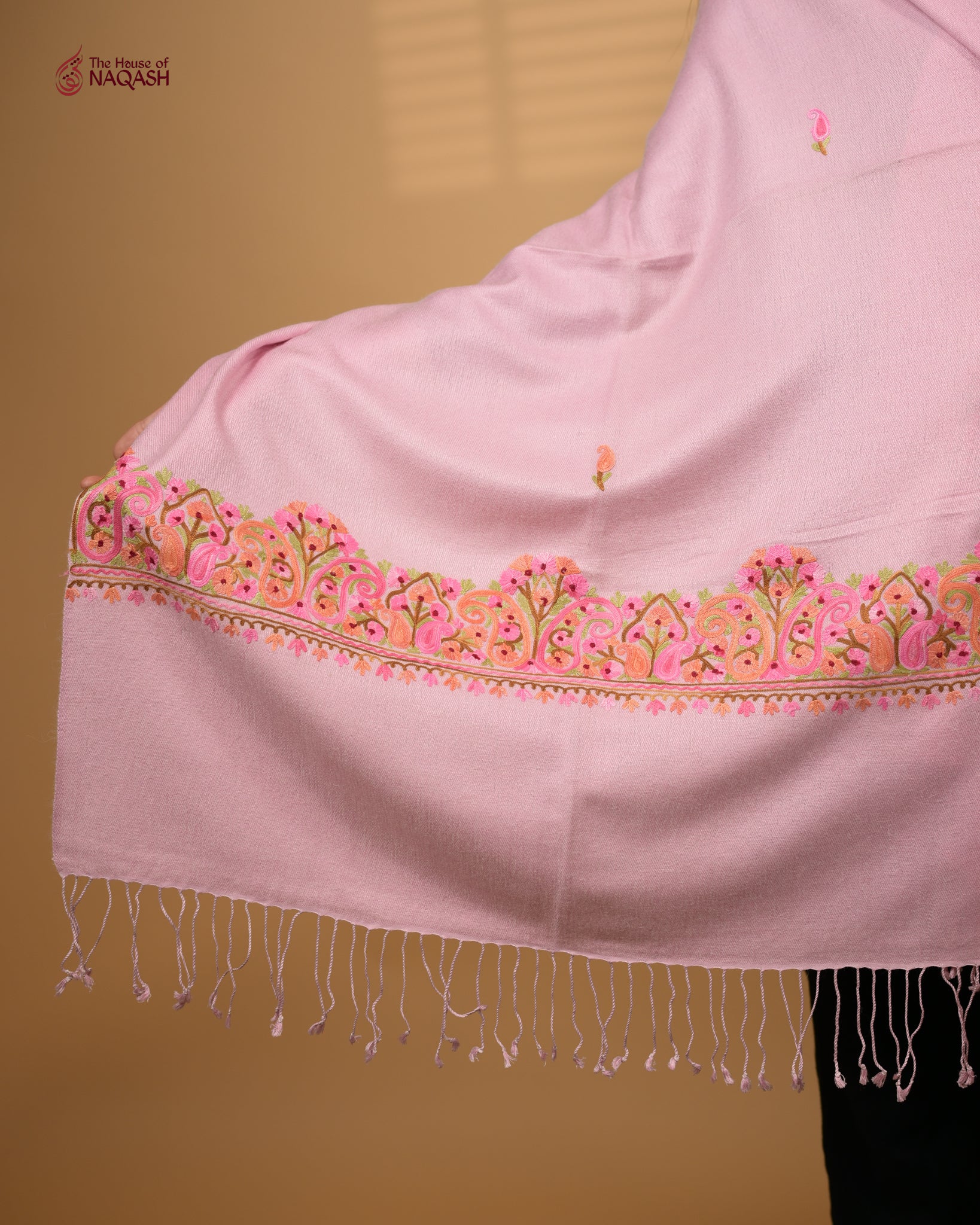 Pink Aruna Aari Stole