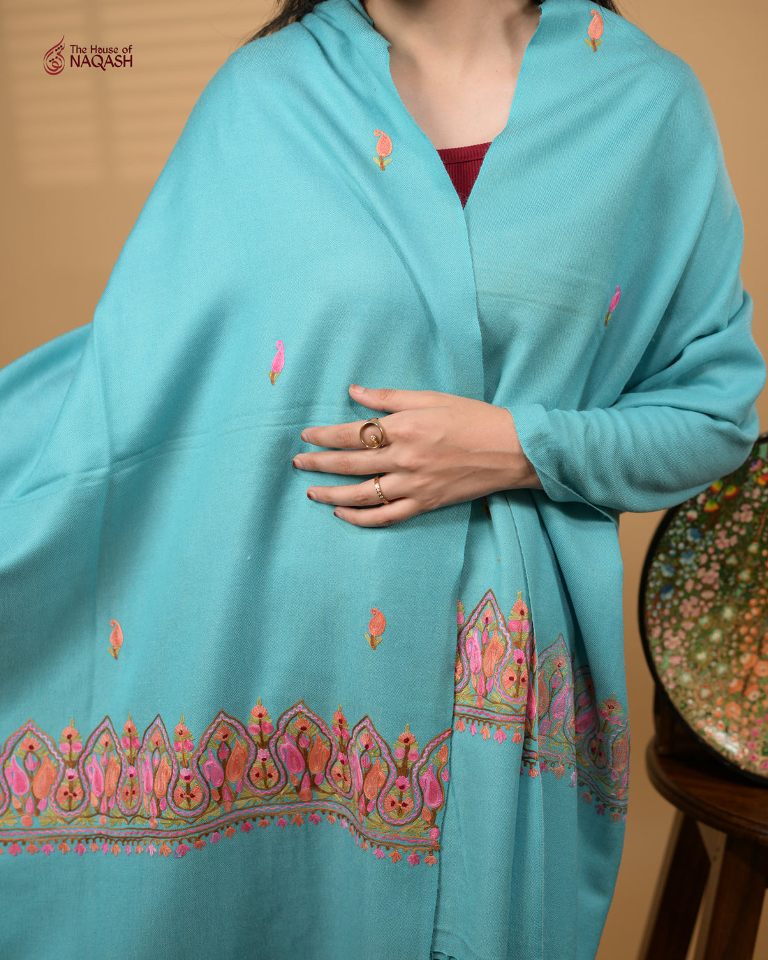 Blue Samudra Aari Stole