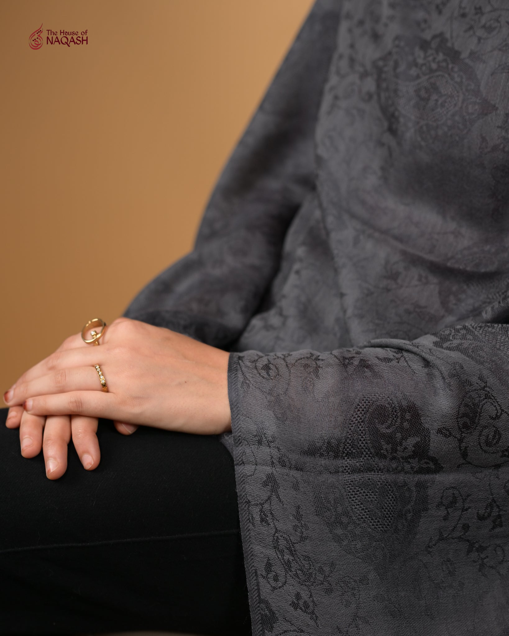 Black silk-blend wrap