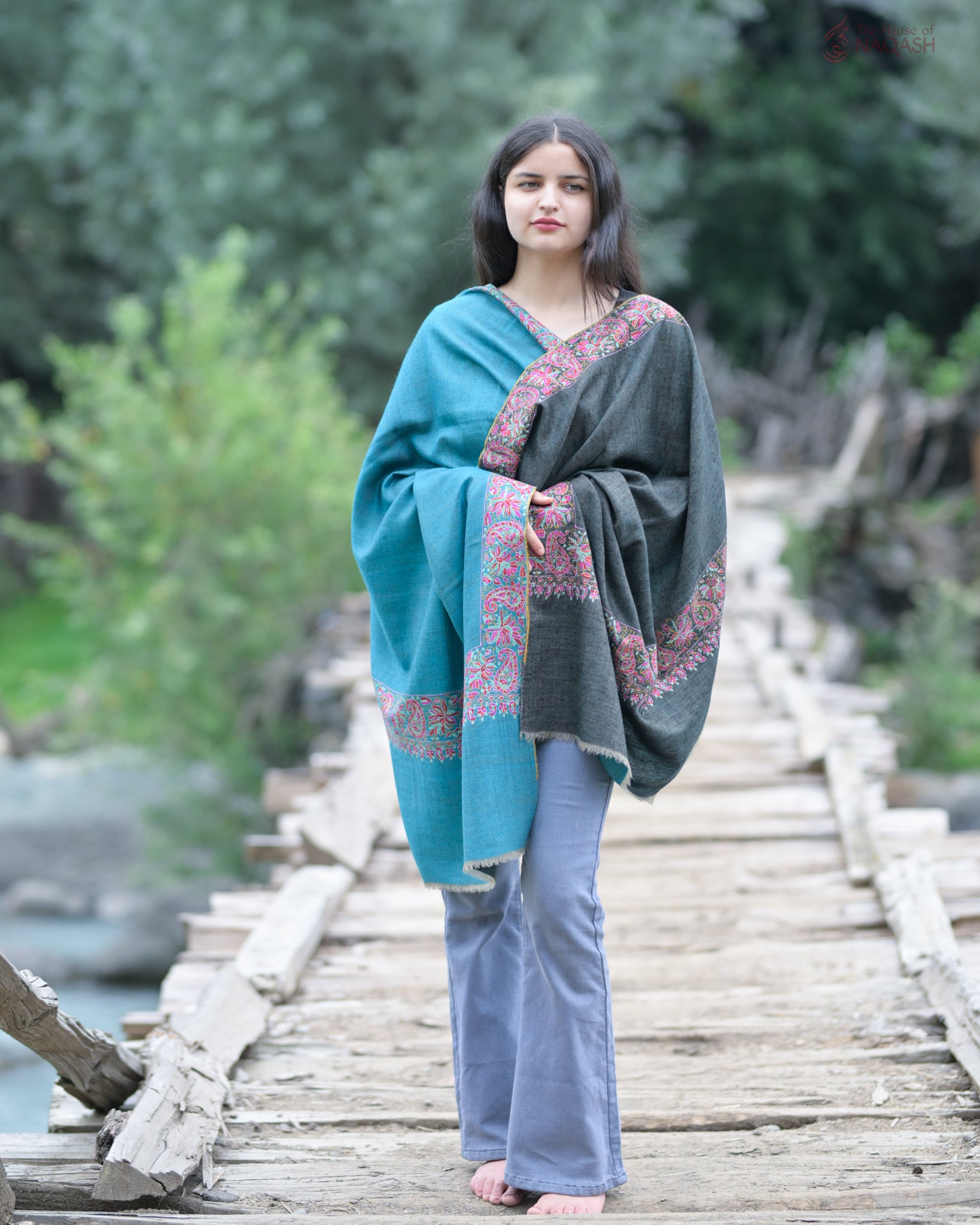 Flip Reversible GI Pashmina Shawl
