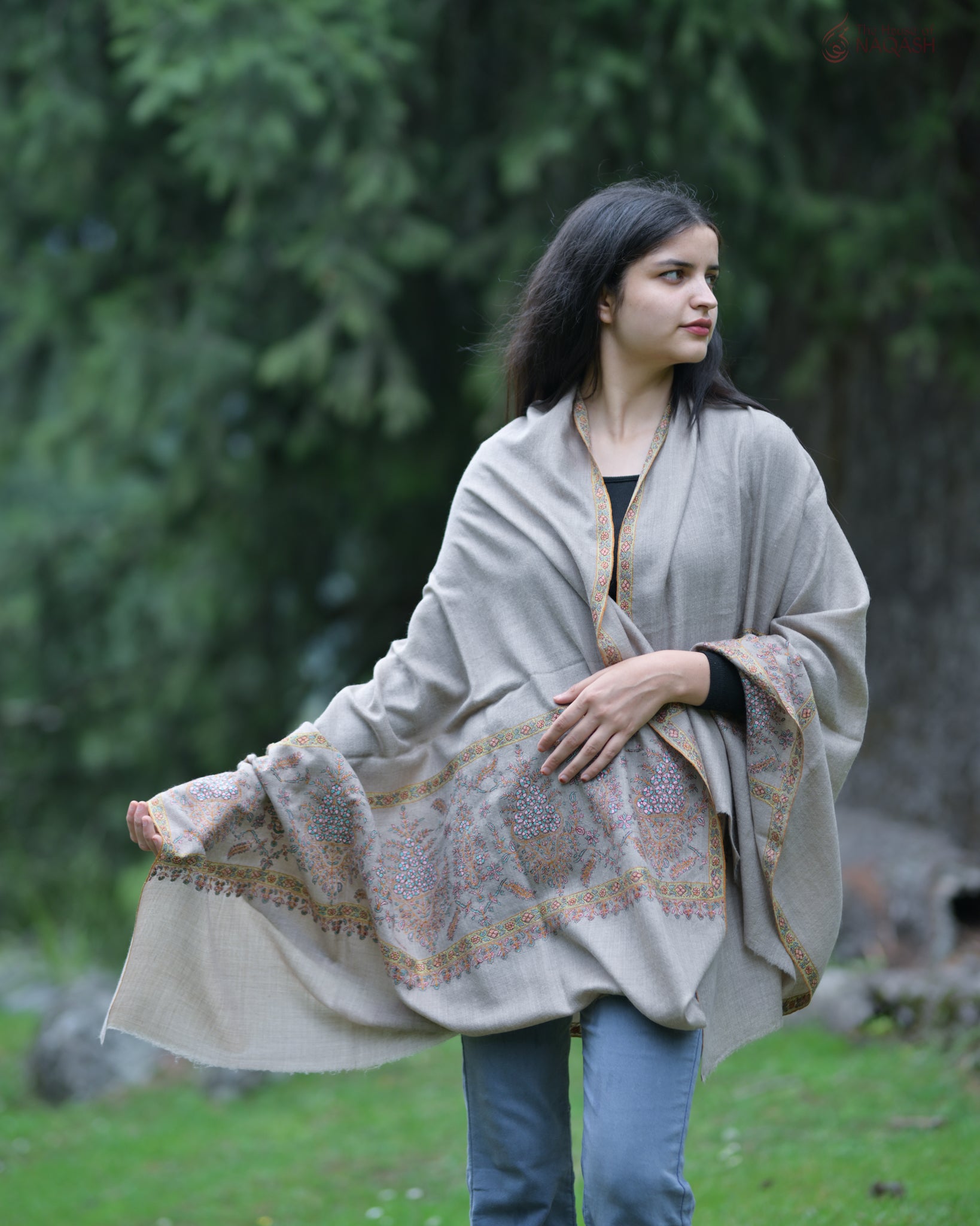 Beige Bliss GI Pashmina Shawl