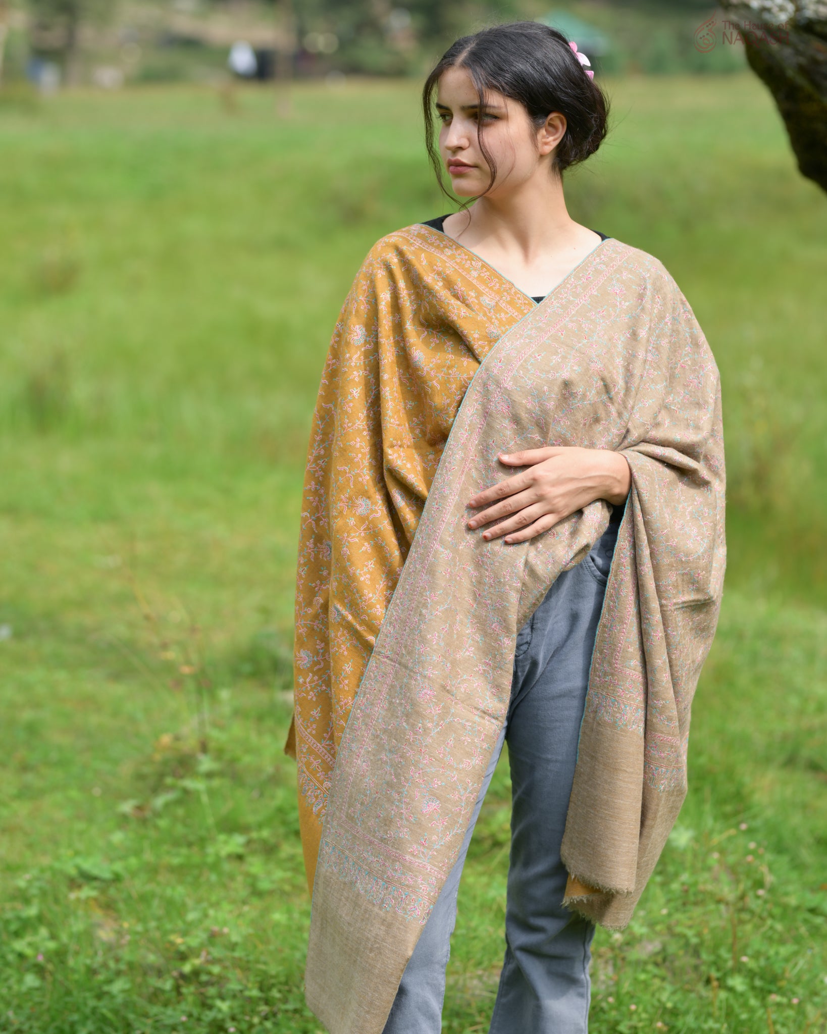 Two-in-One Reversible GI Pashmina Shawl