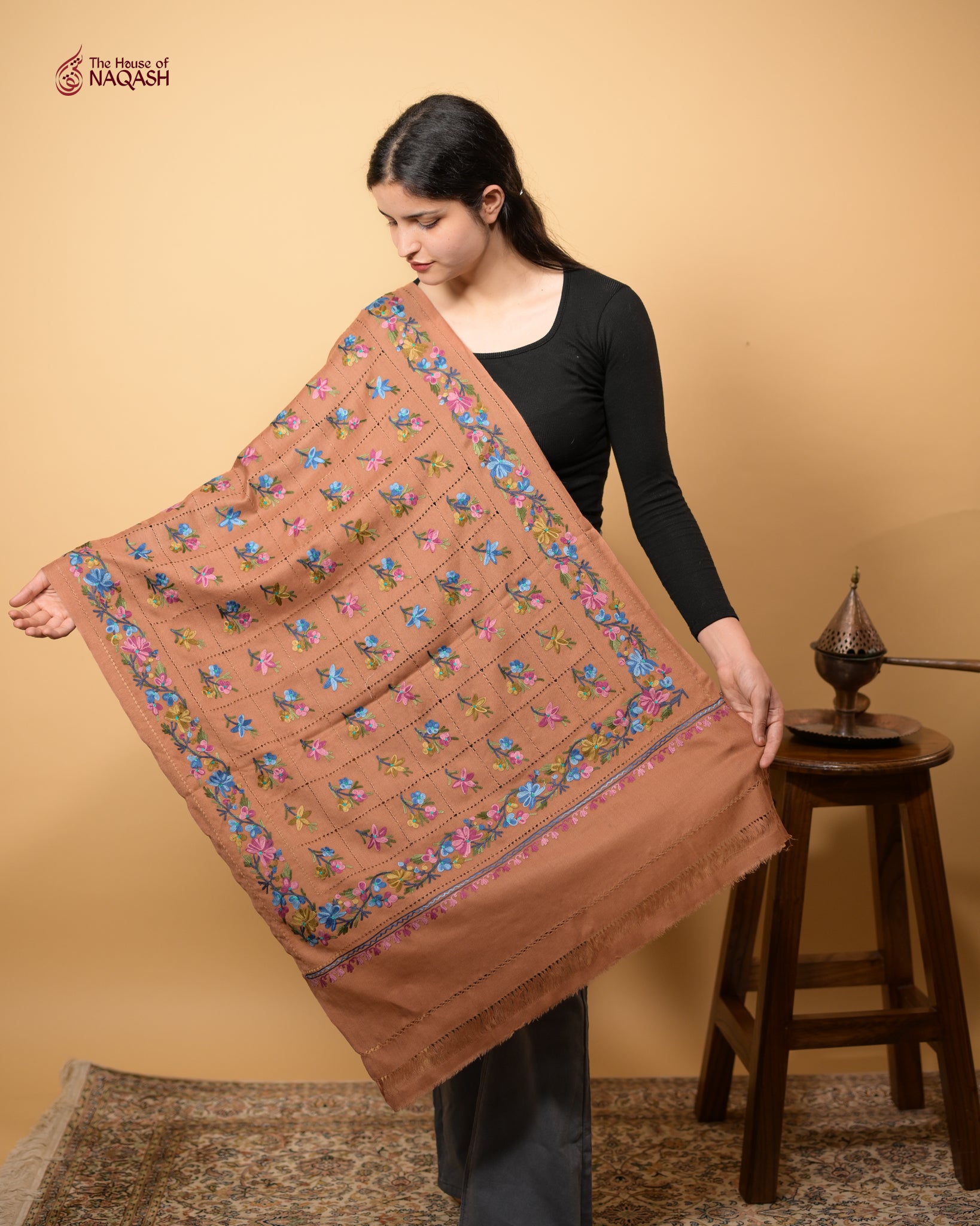 Saffron Ari Craft Stole