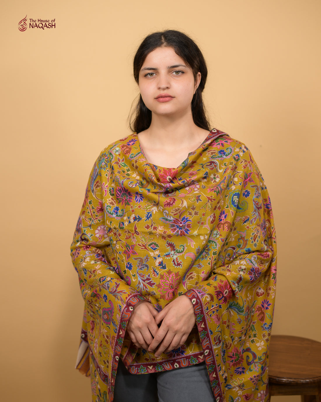 Saffron Saga Kalamkari Stole