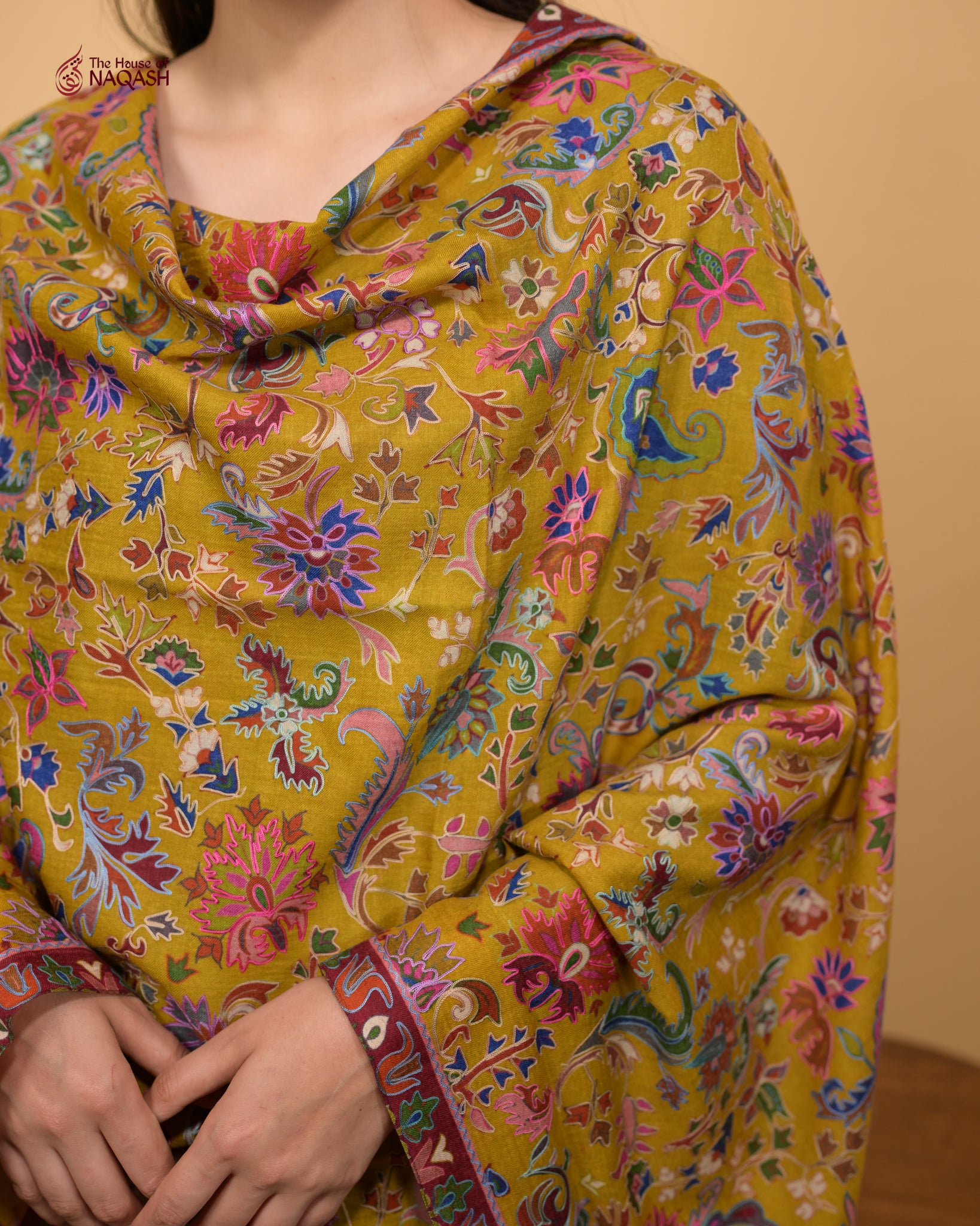 Saffron Saga Kalamkari Stole
