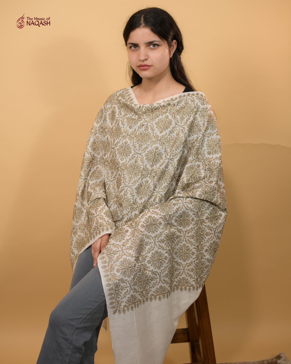 Gold Zari Jaaldar Charm Stole