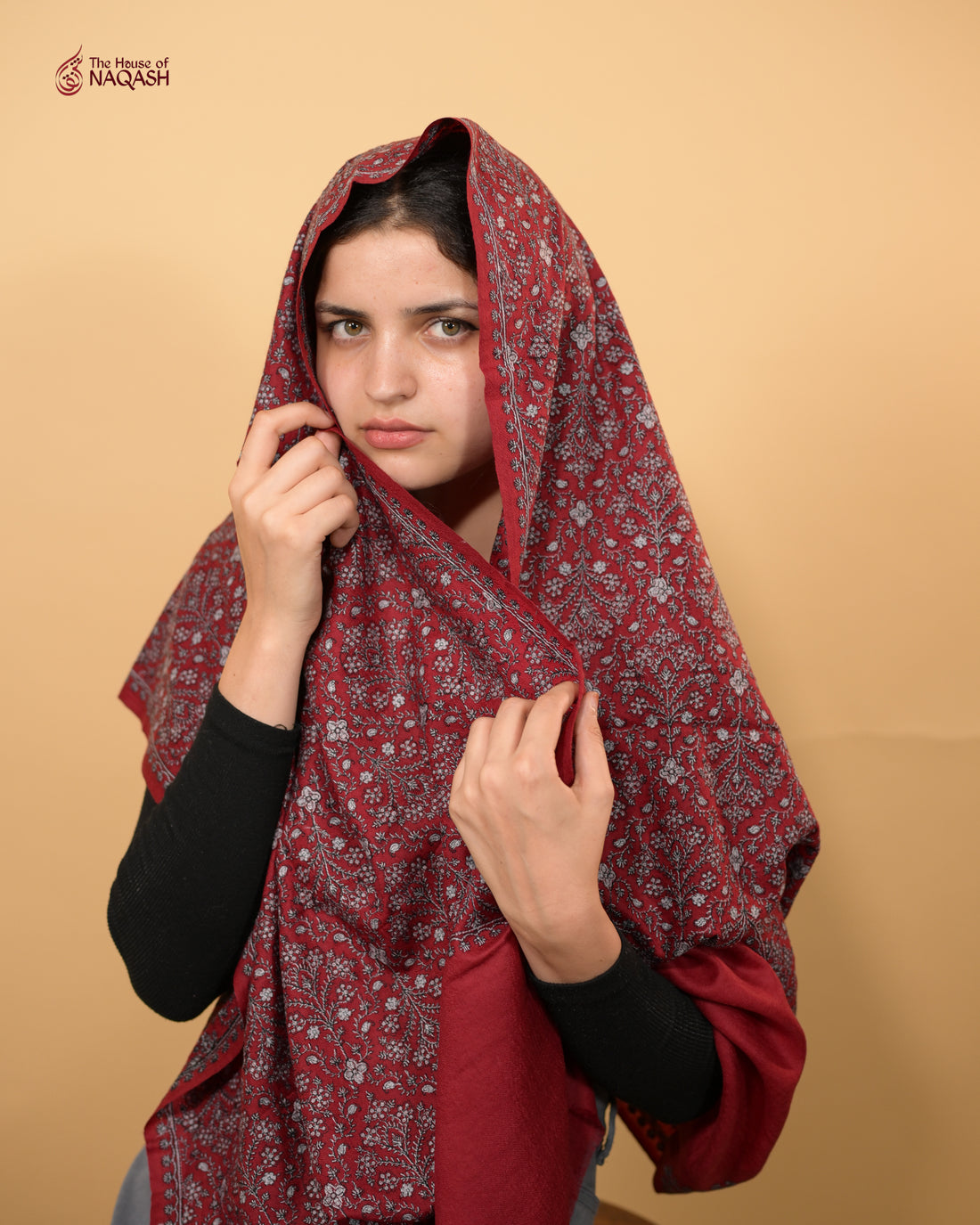 Opulent Maroon Jaldar Drape