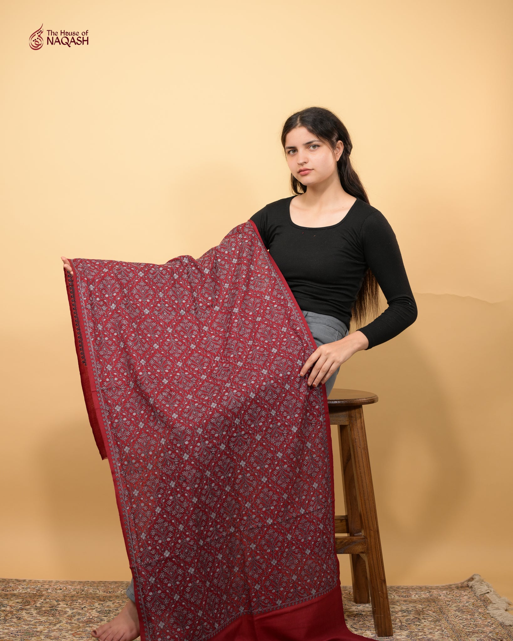 Opulent Maroon Jaldar Drape