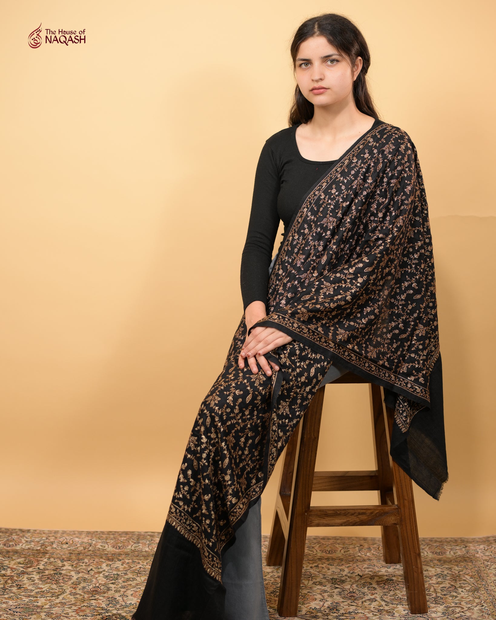 Ebony Sari Jaaldar Splendour