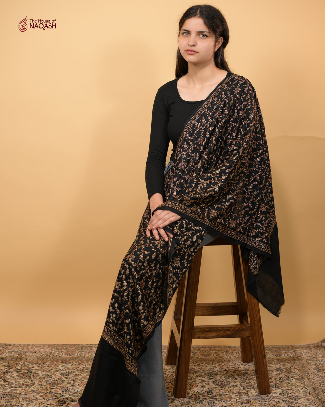 Ebony Sari Jaaldar Splendour