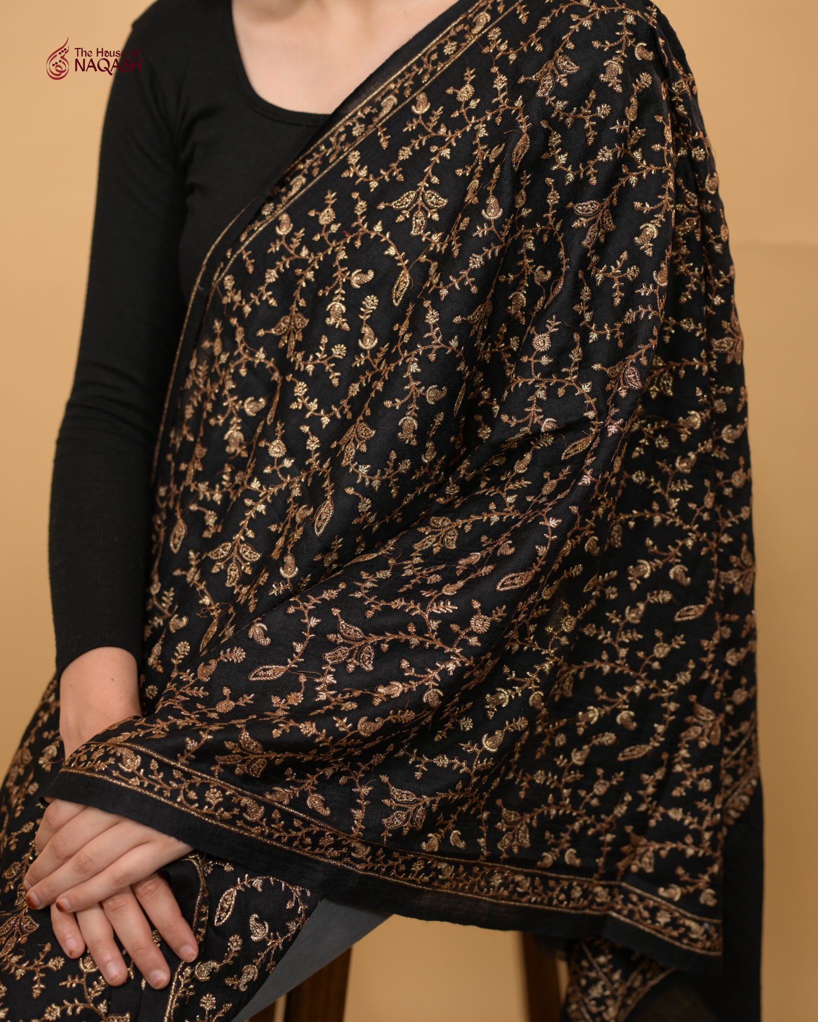 Ebony Sari Jaaldar Splendour