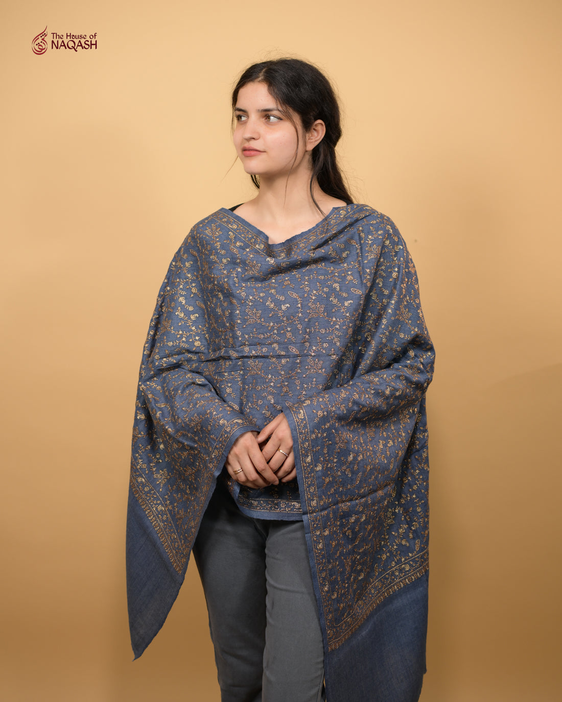 Misty Monarch Jaldar Zari Stole