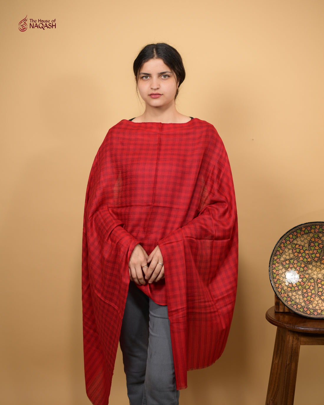 Burgundy Stripe Drape