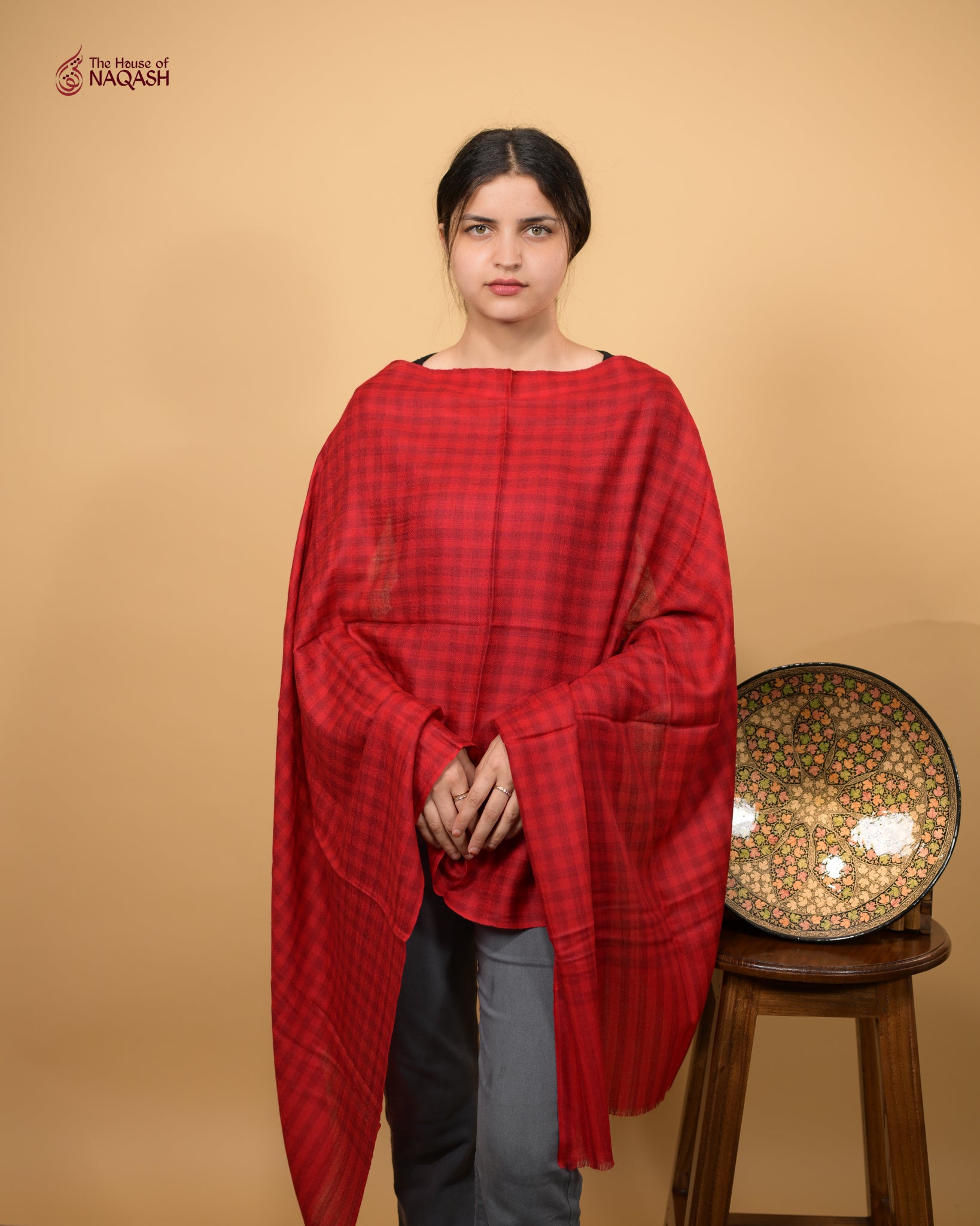 Burgundy Stripe Drape
