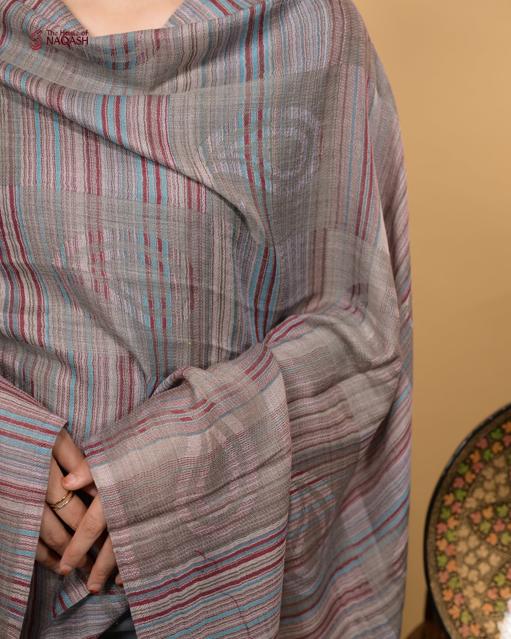 Grey-Based Multi-coloured Stole